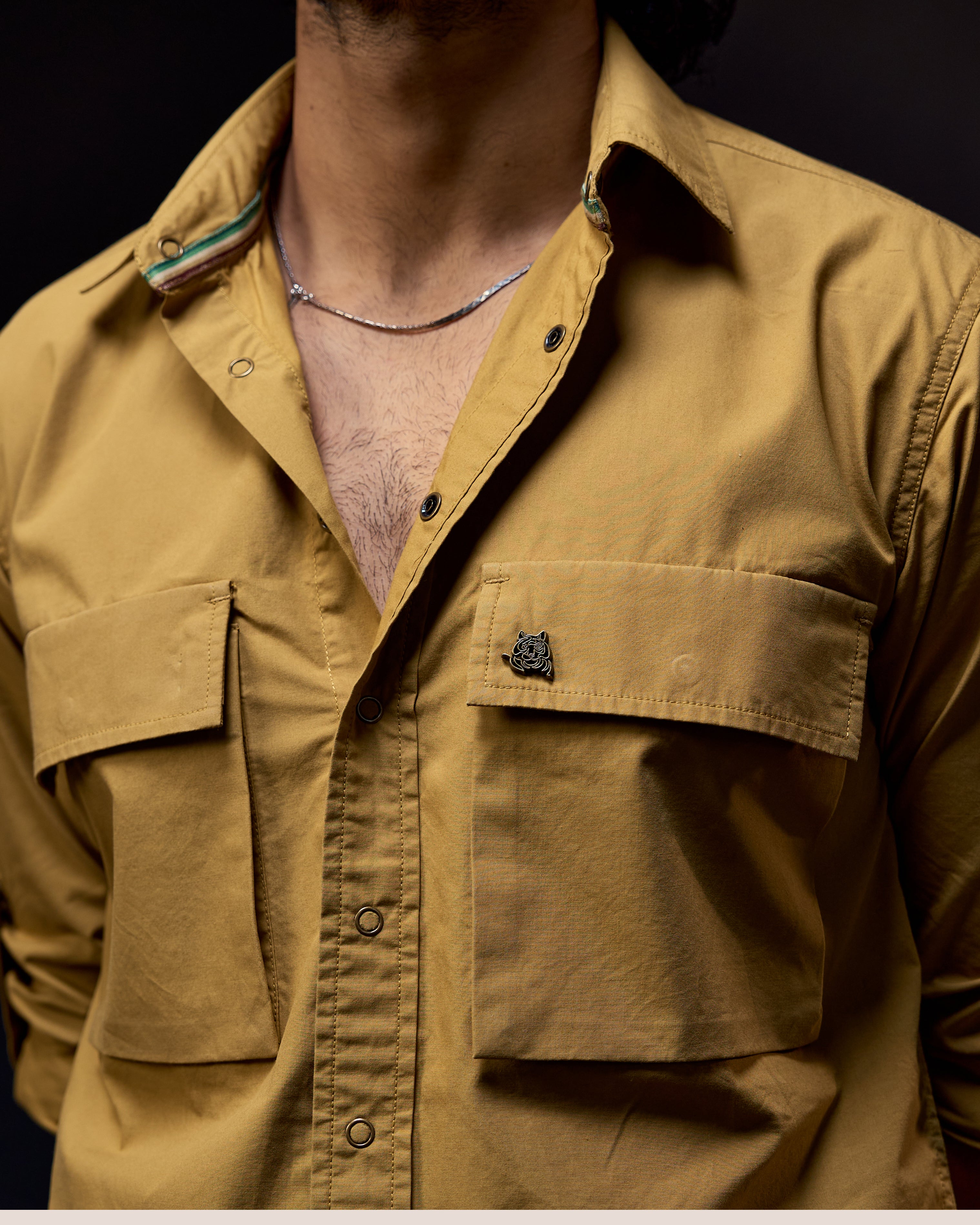 Panthera Air Vent - Men's Safari Shirt in Jungle Khaki