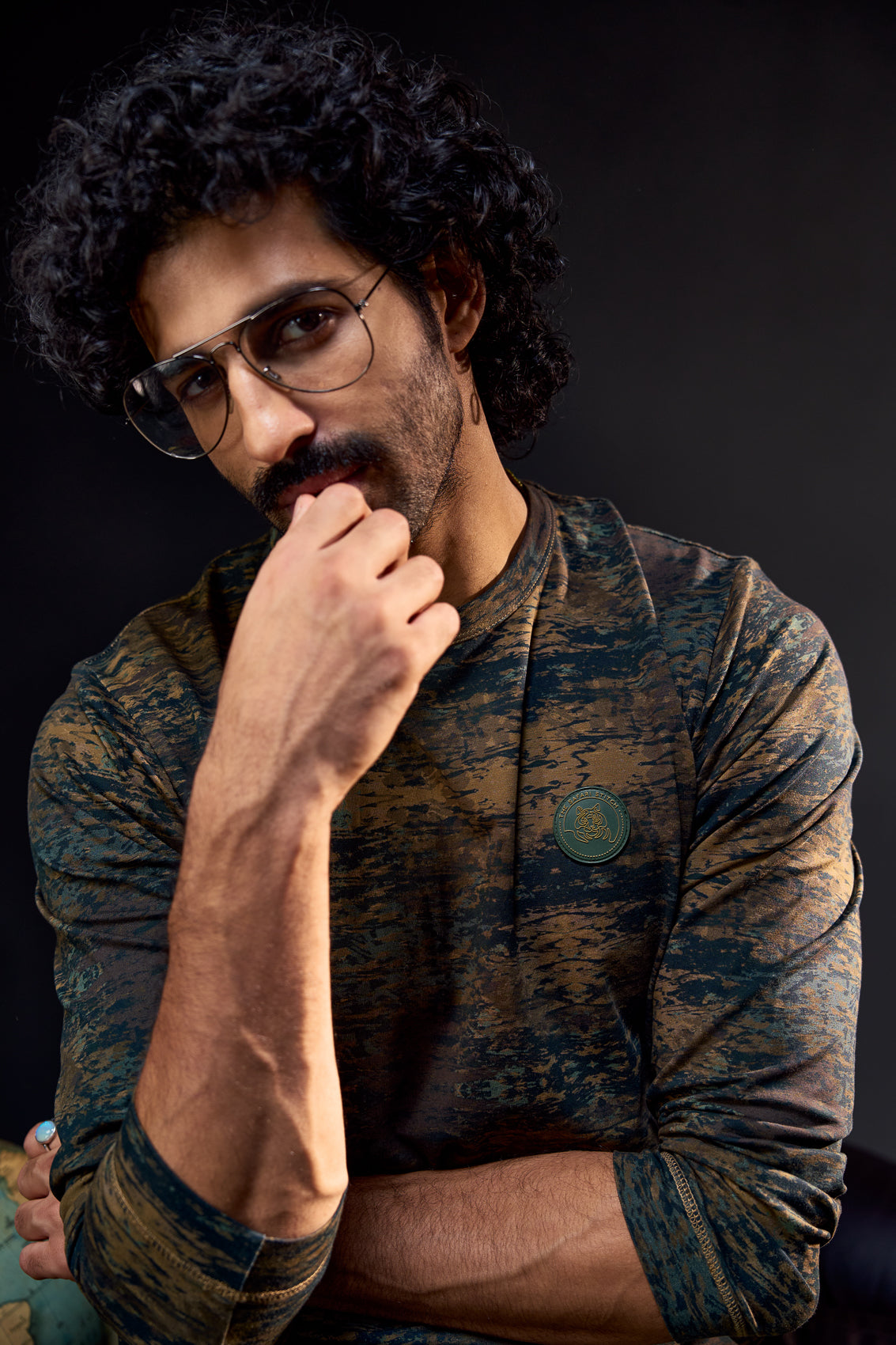 Tiger Track - Full Sleeves Men's Safari Tee in Camo