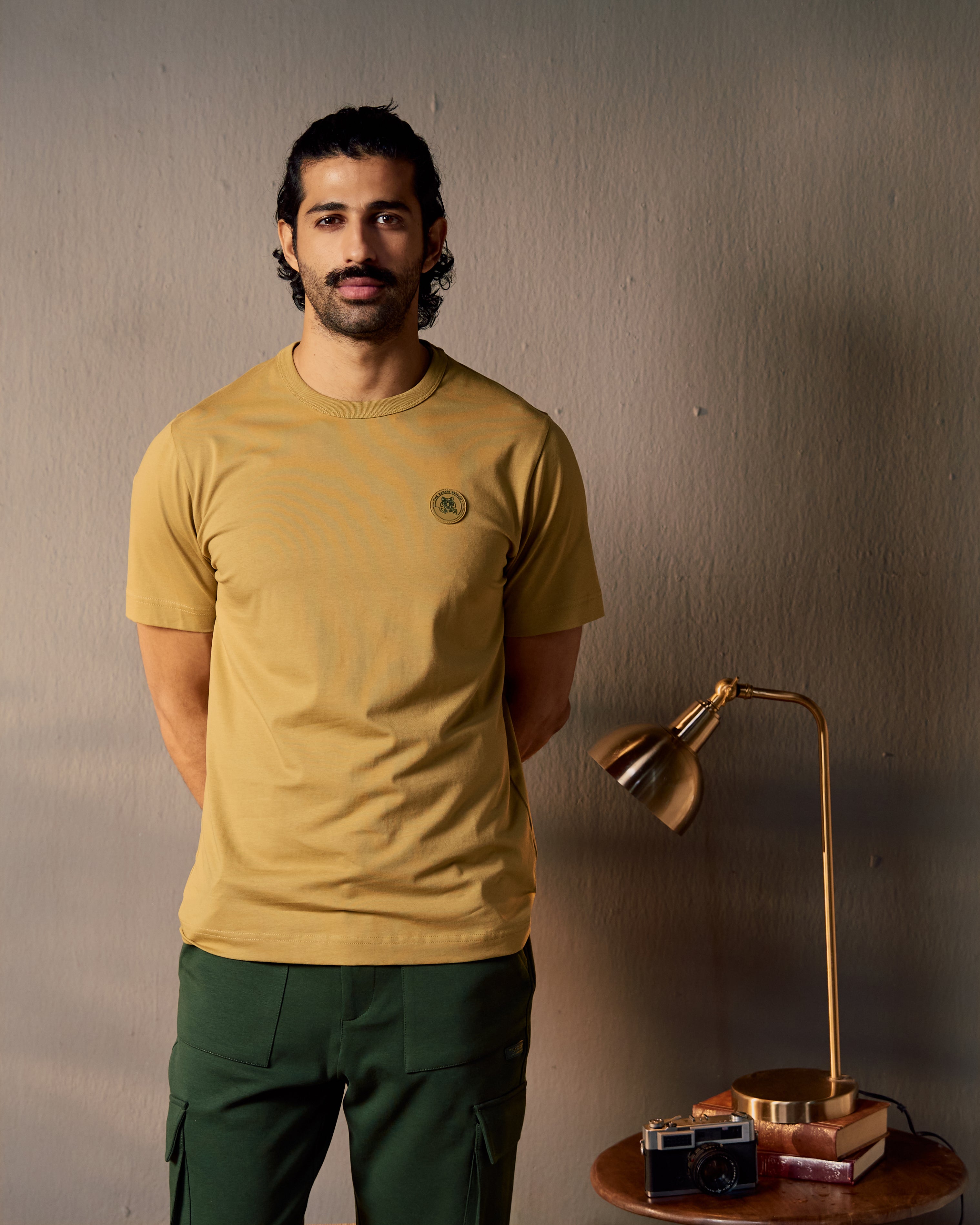 Tiger Crest - Men's Safari Tee in Jungle Khaki