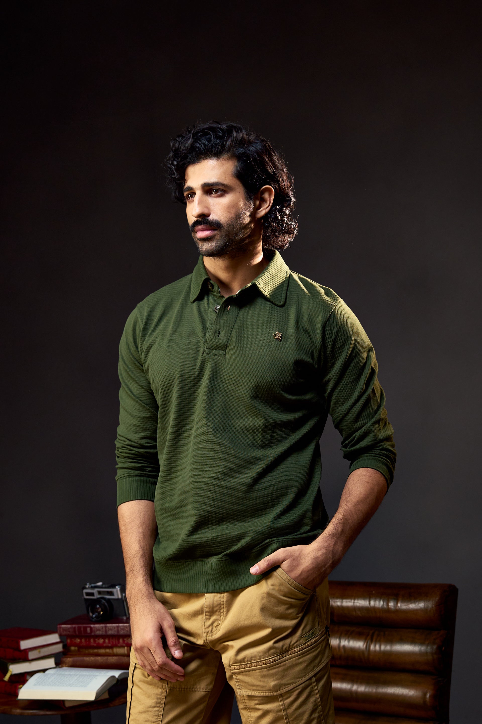 All Season Ranger - Full Sleeves Men's Polo in Kombu Green