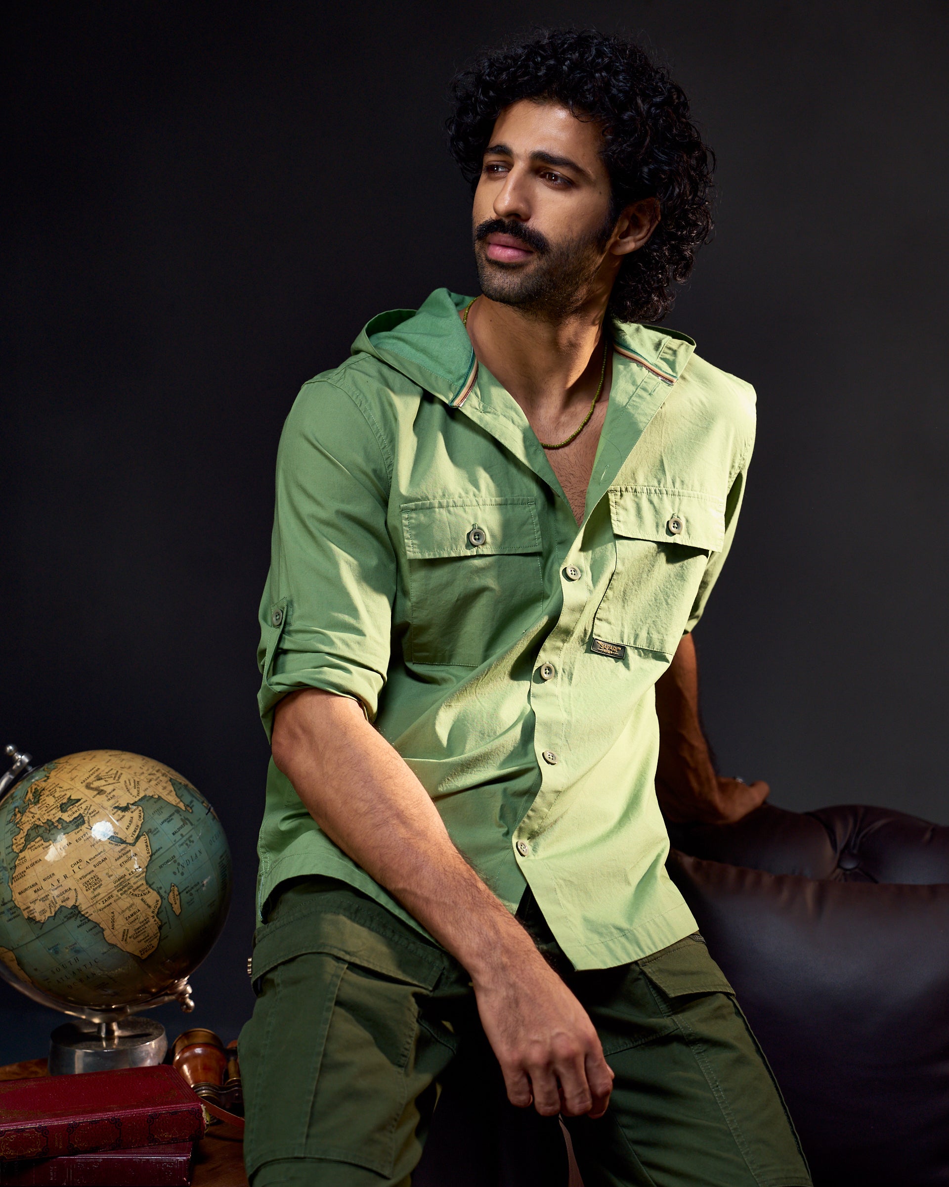 Panthera Shade - Men's Safari Overshirt in Sal Green