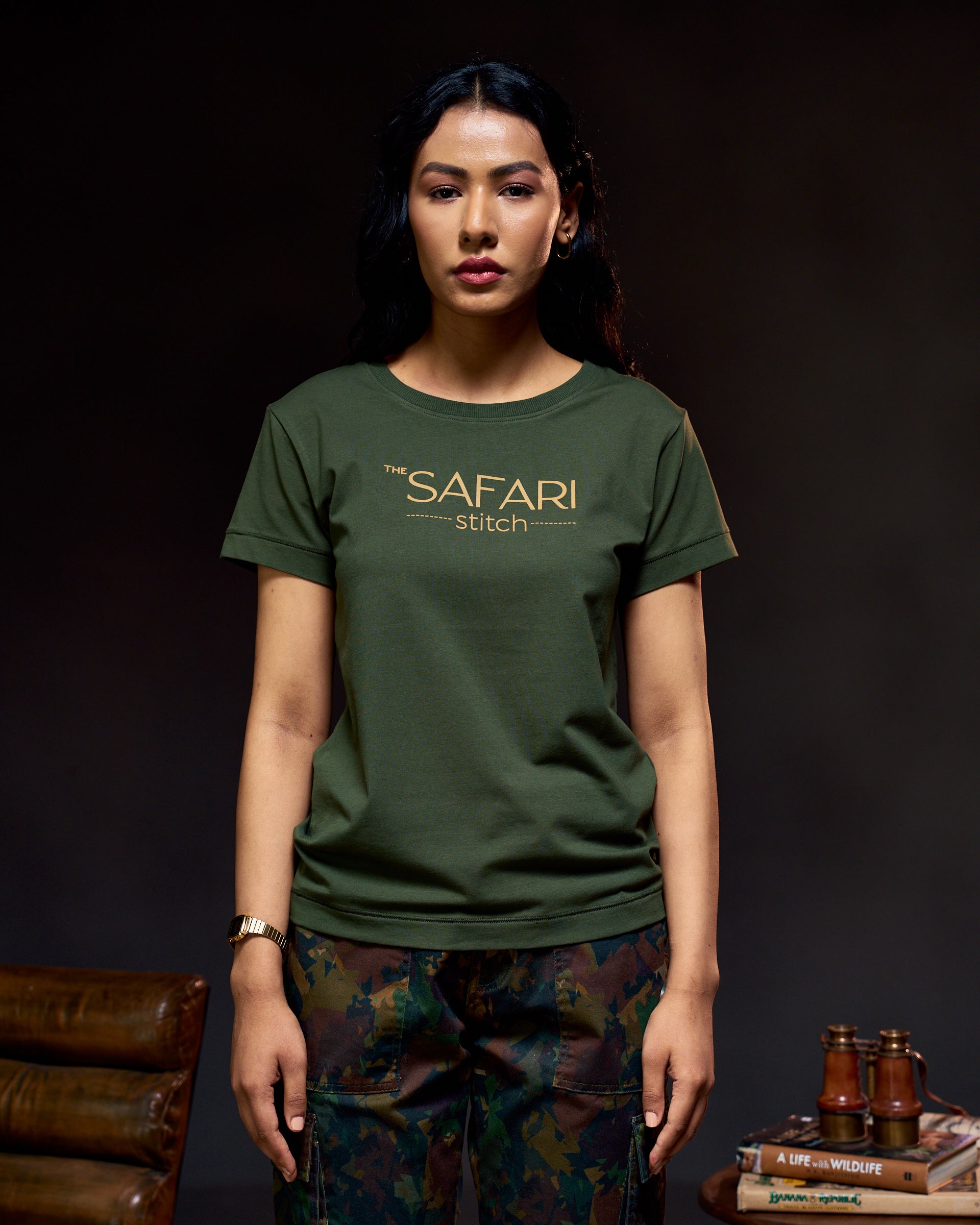 The Safari Mark One - Women's Tee in Kombu Green