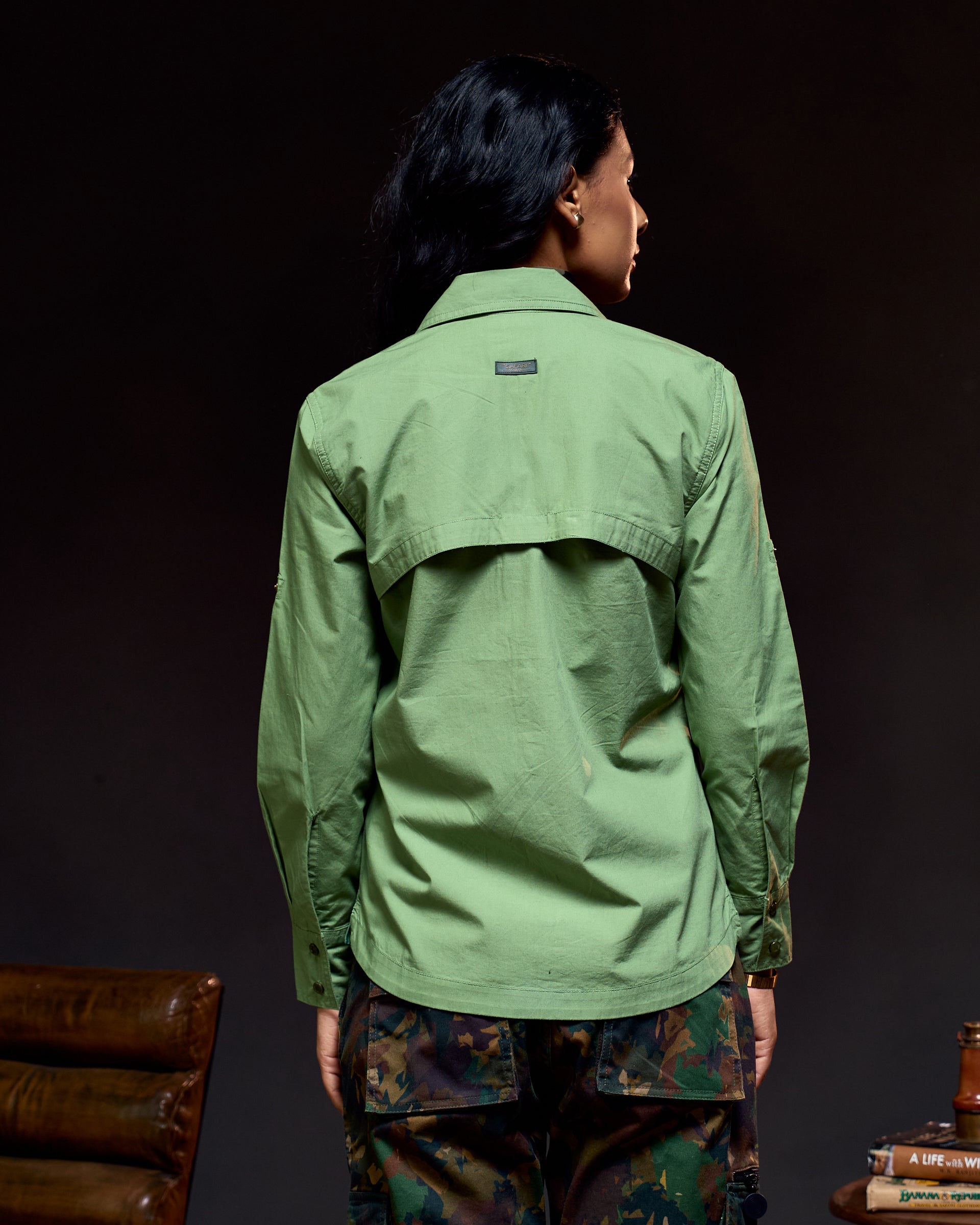 Panthera Air Vent - Women's Safari Shirt in Sal Green