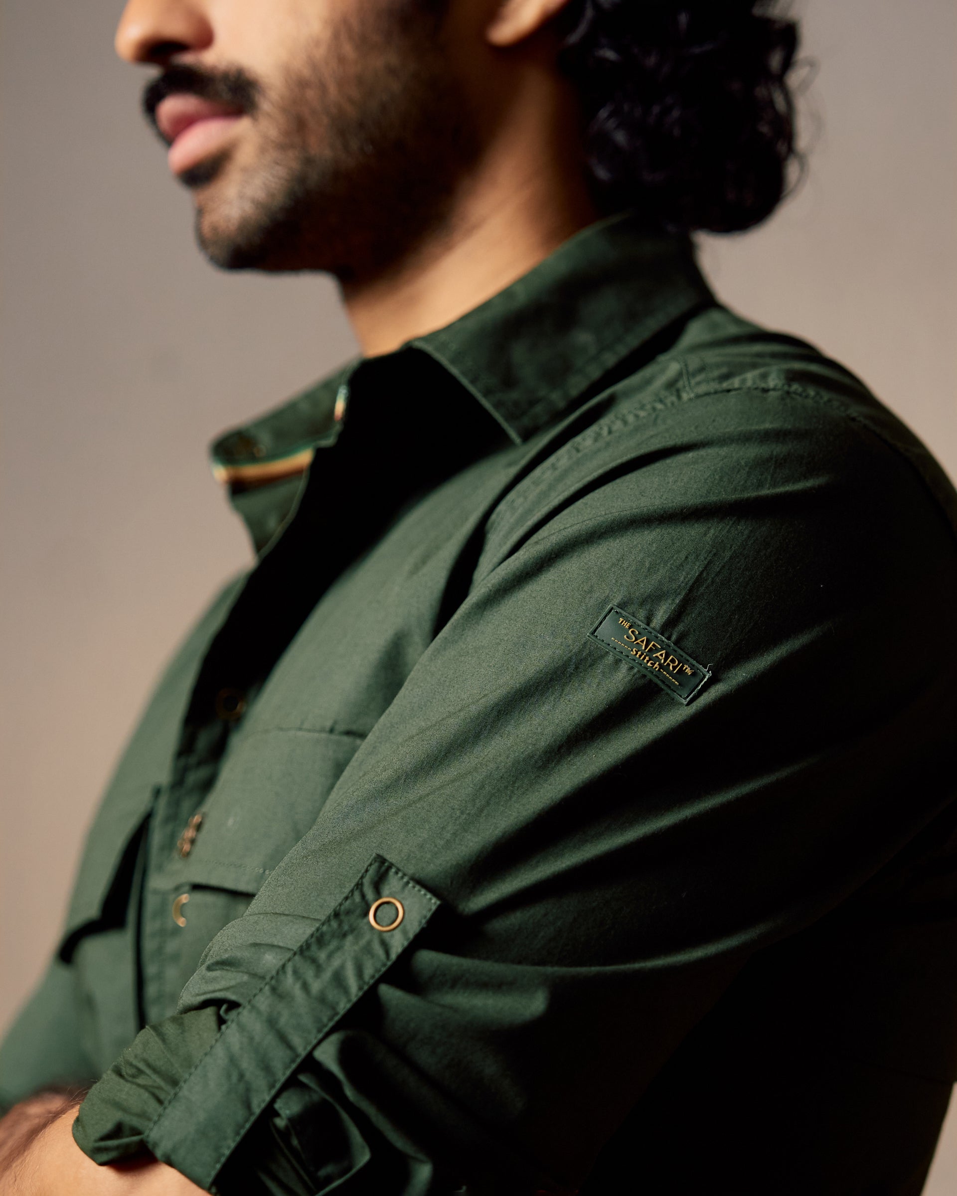 Panthera Air Vent - Men's Safari Shirt in Kombu Green