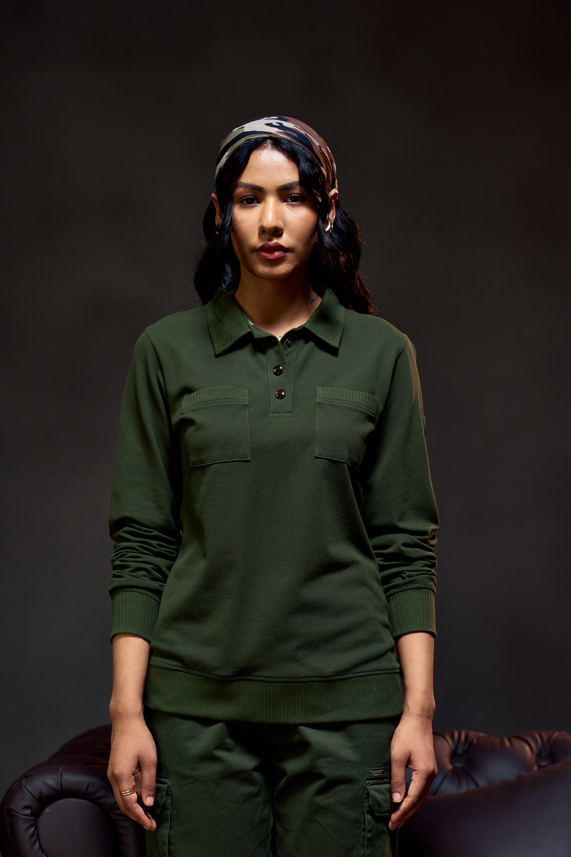 All Season Ranger - Full Sleeves Women's Polo in Kombu Green