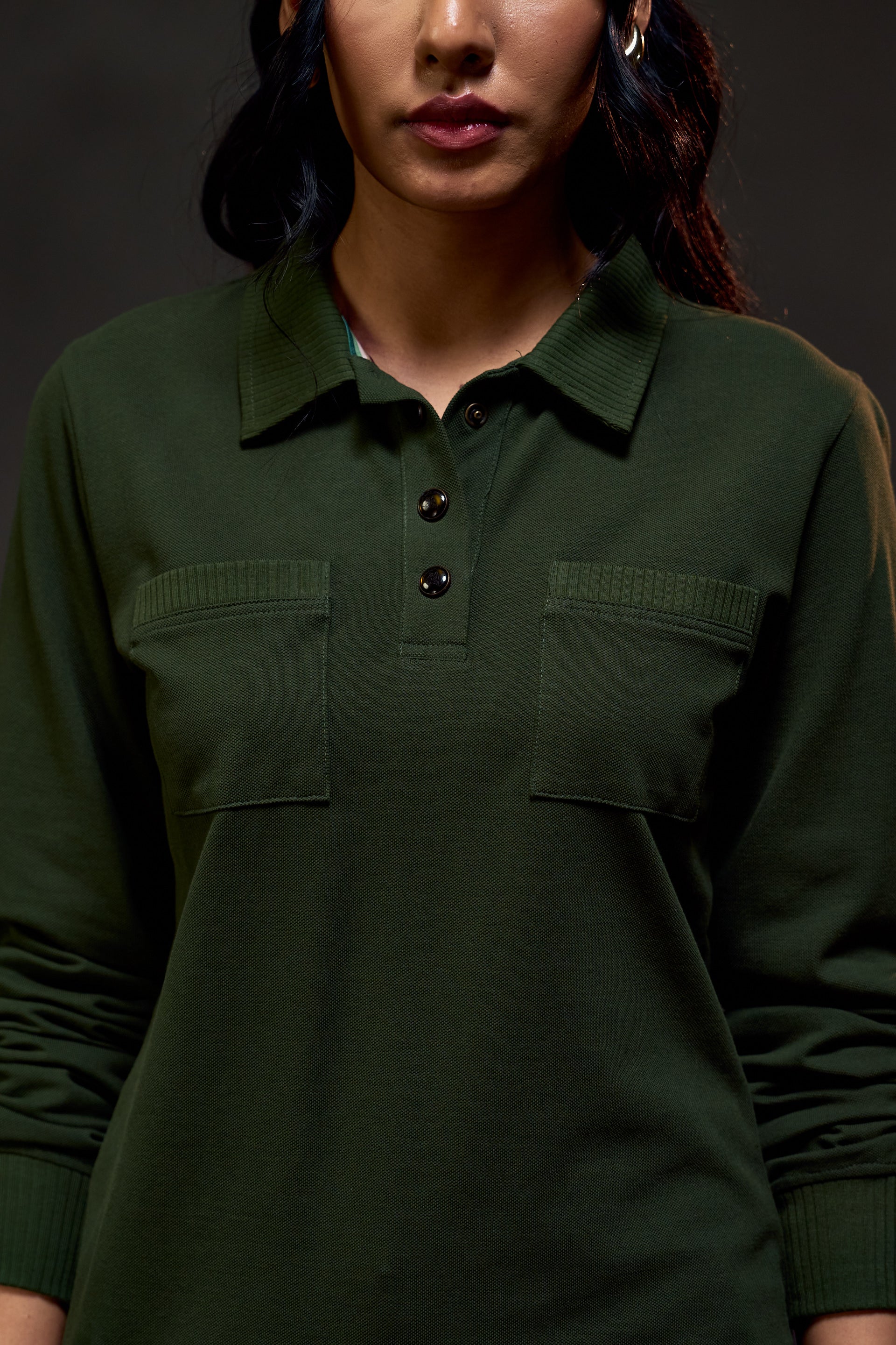 All Season Ranger - Full Sleeves Women's Polo in Kombu Green