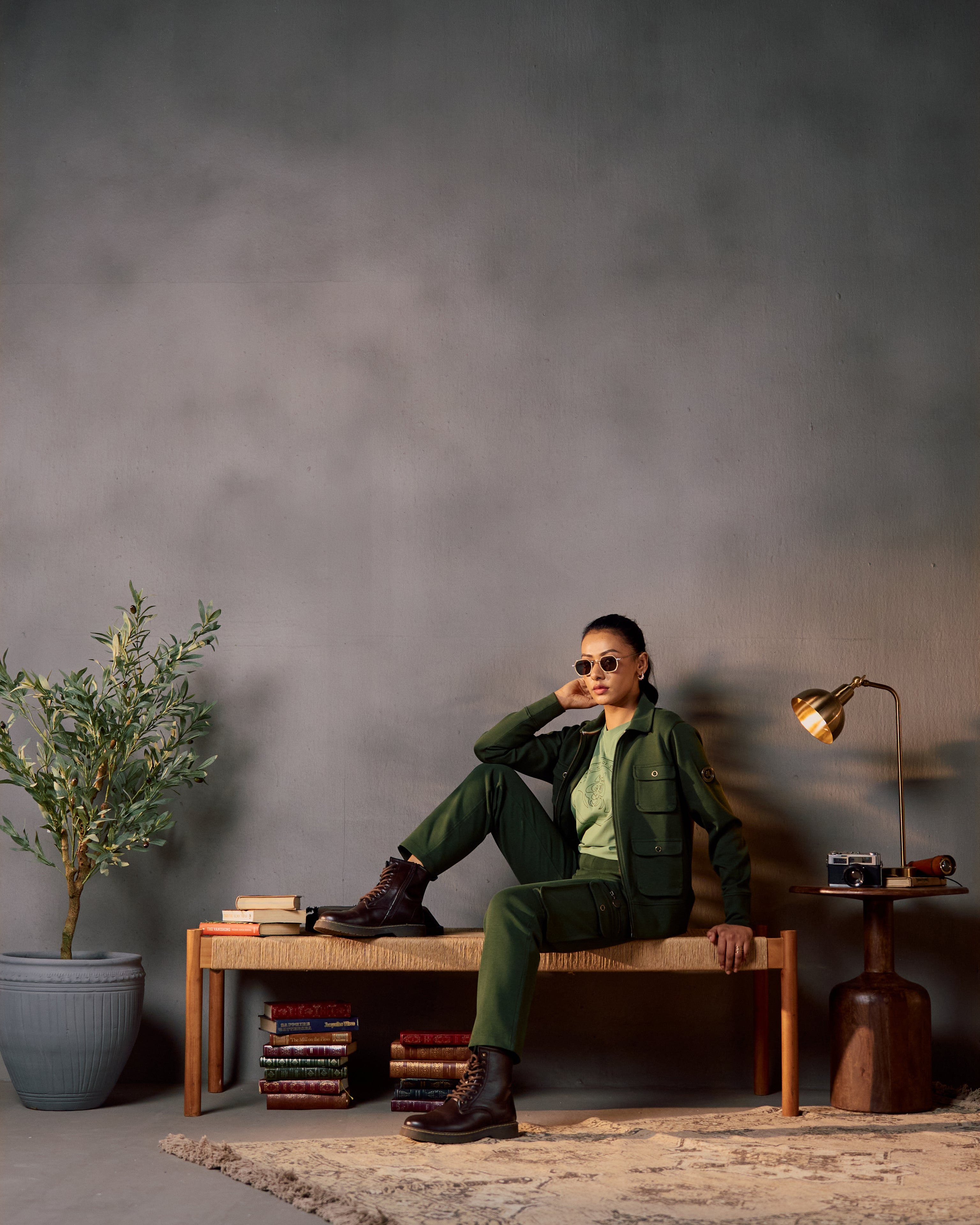 Nature Trail Utility - Women's Coord Set in Kombu Green