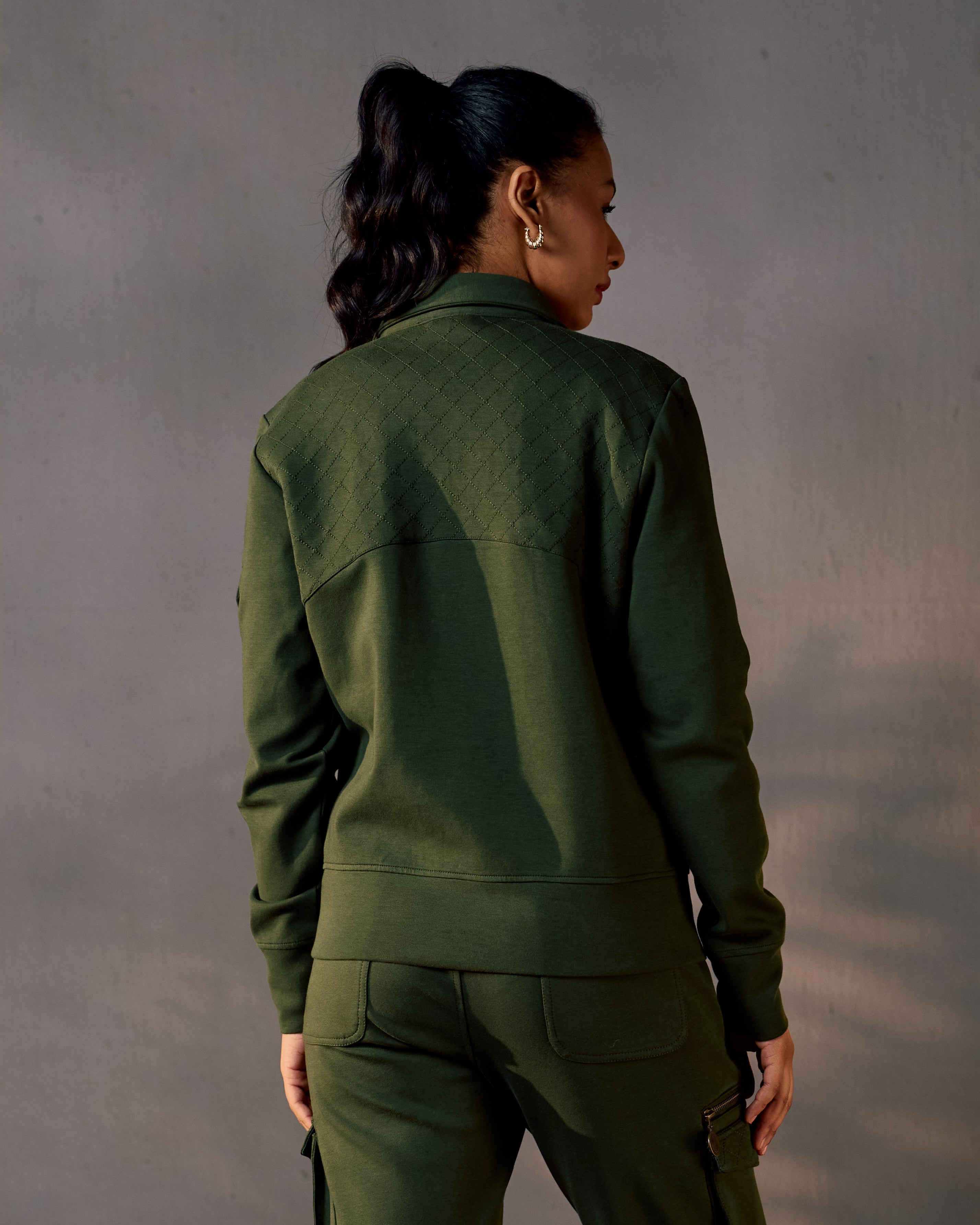 Nature Trail Quilted - Women's Coord Set in Kombu Green