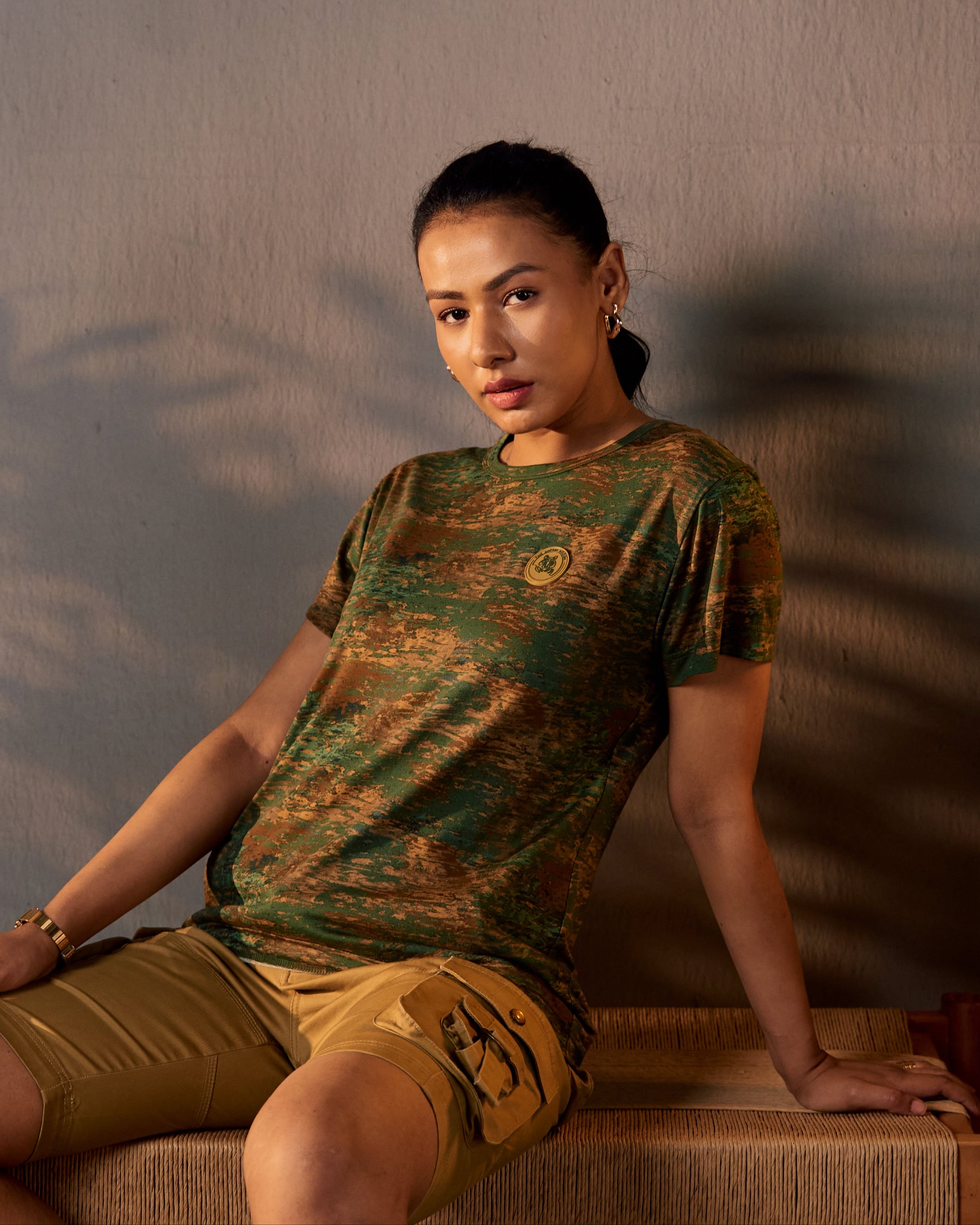 Tiger Track - Women's Safari Tee in Camo