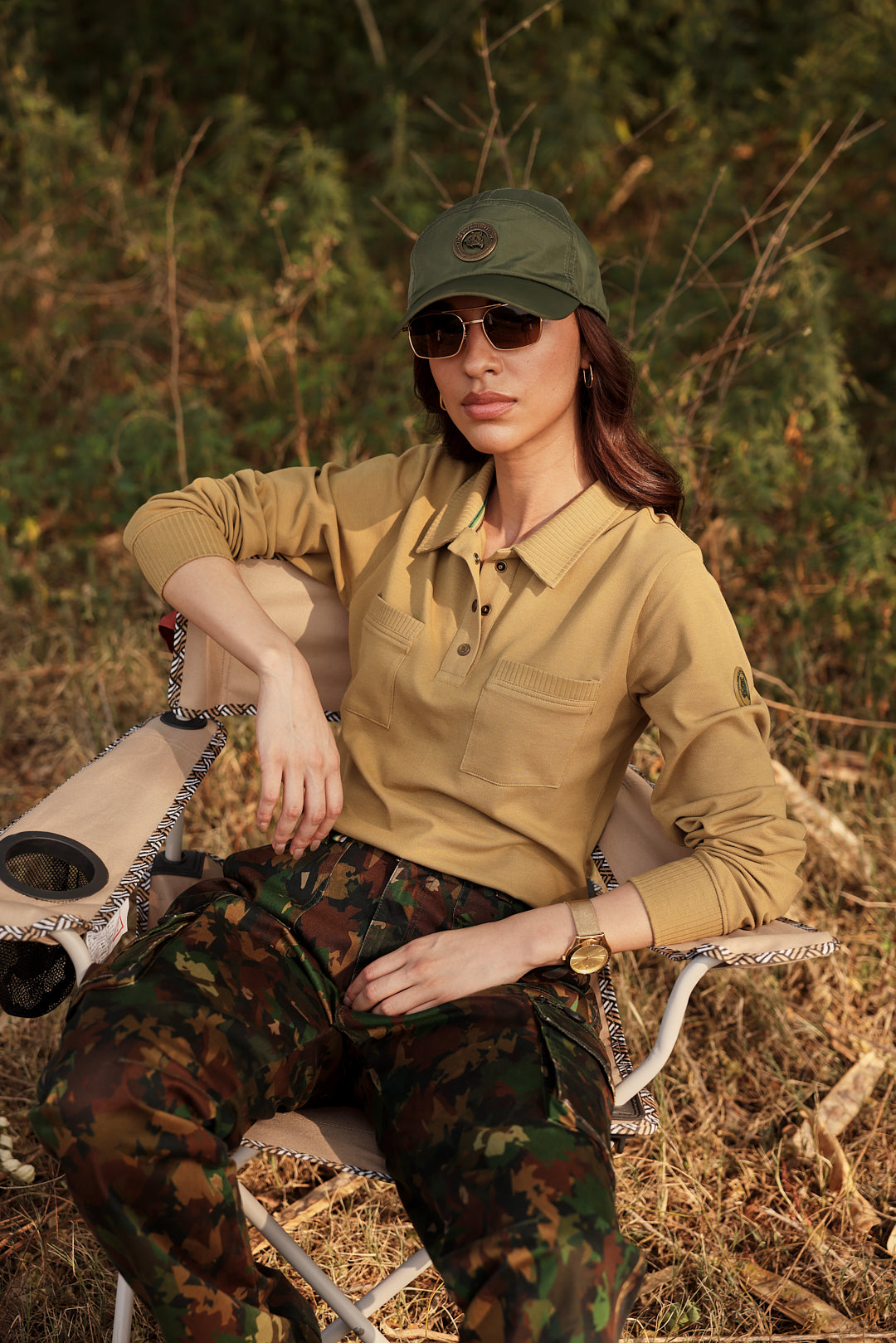 All Season Ranger - Full Sleeves Women's Polo in Jungle Khaki