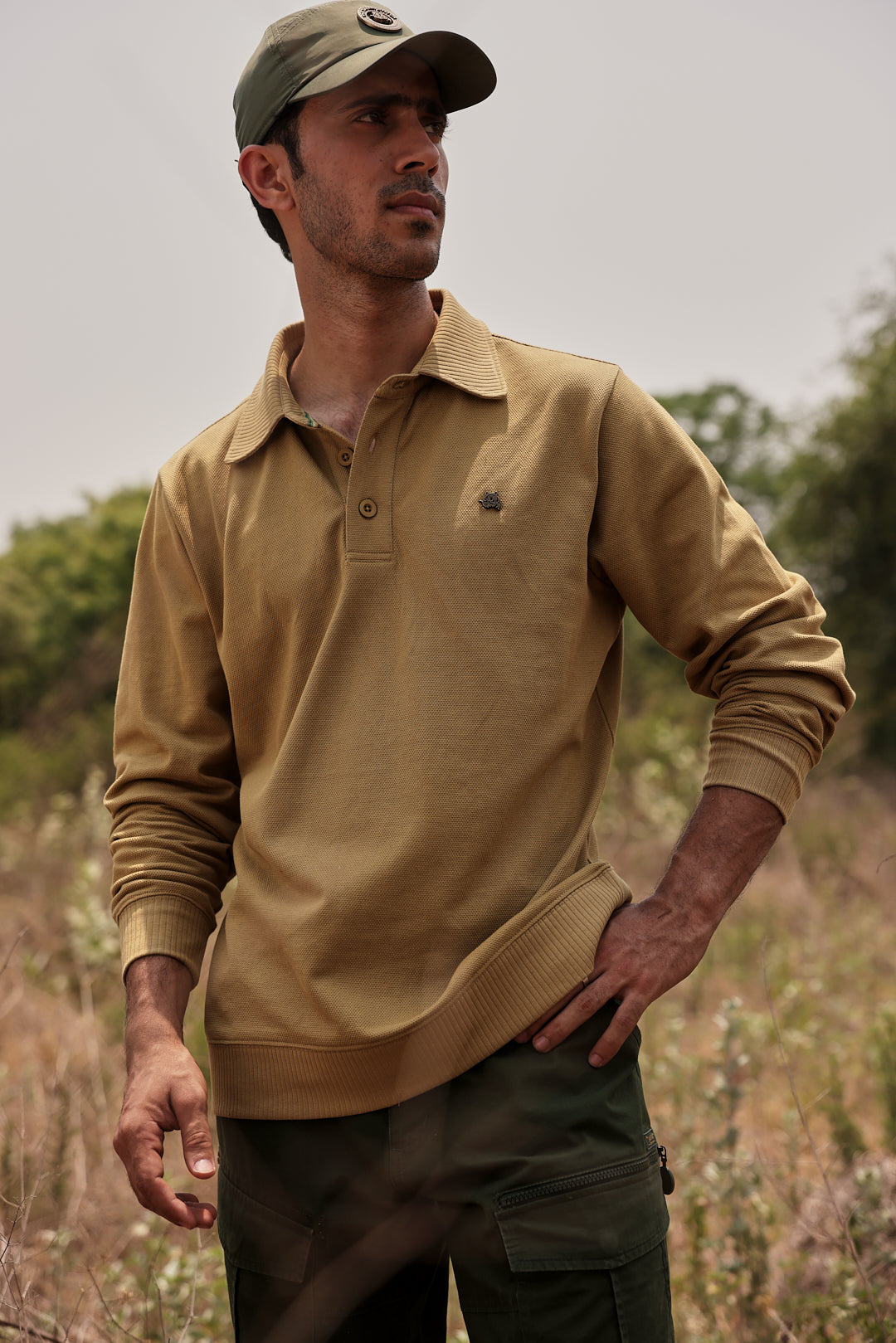 All Season Ranger - Full sleeves Men's Polo in Jungle Khaki