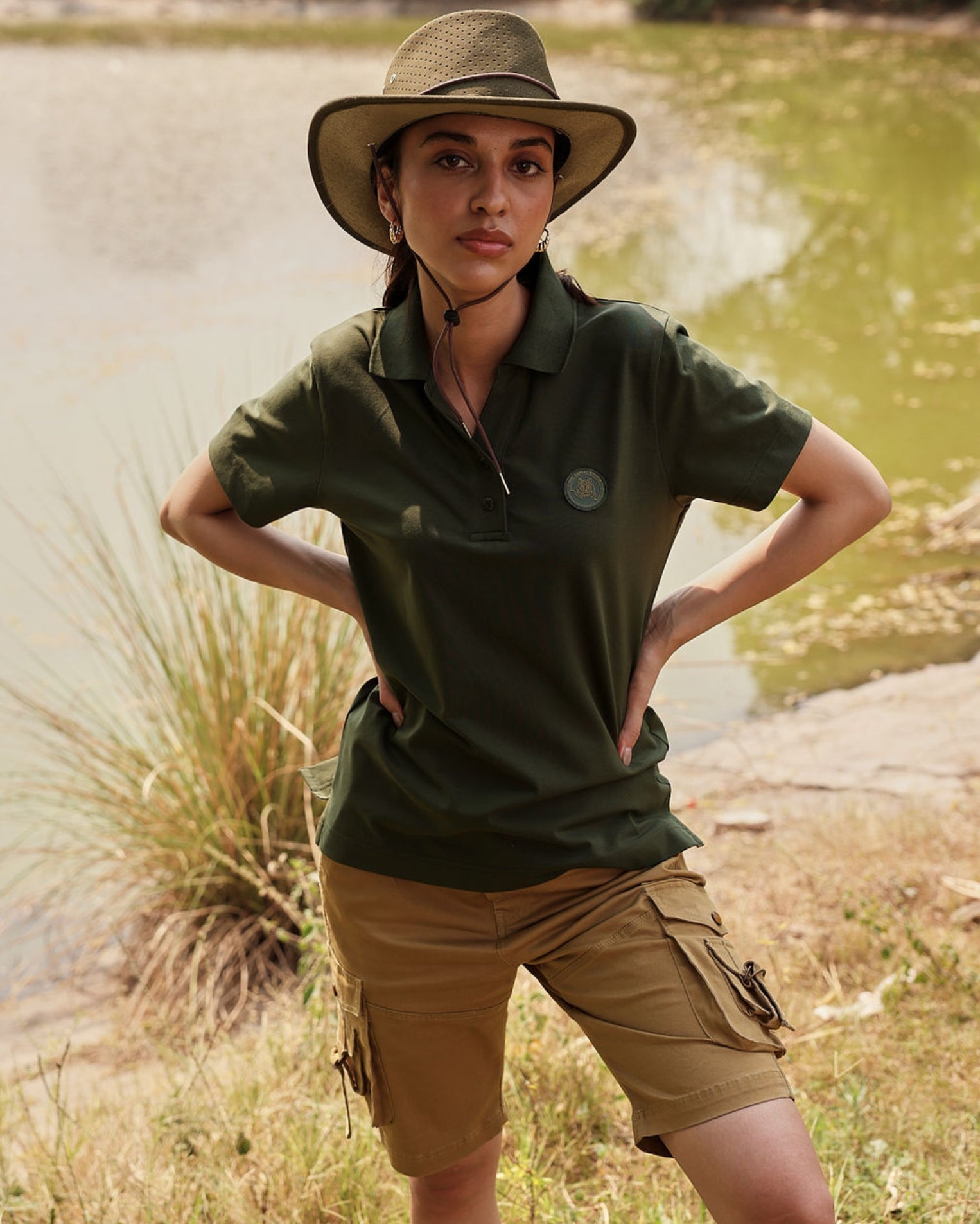 The Explorer Functional - Women's Cargo Shorts in Jungle Khaki