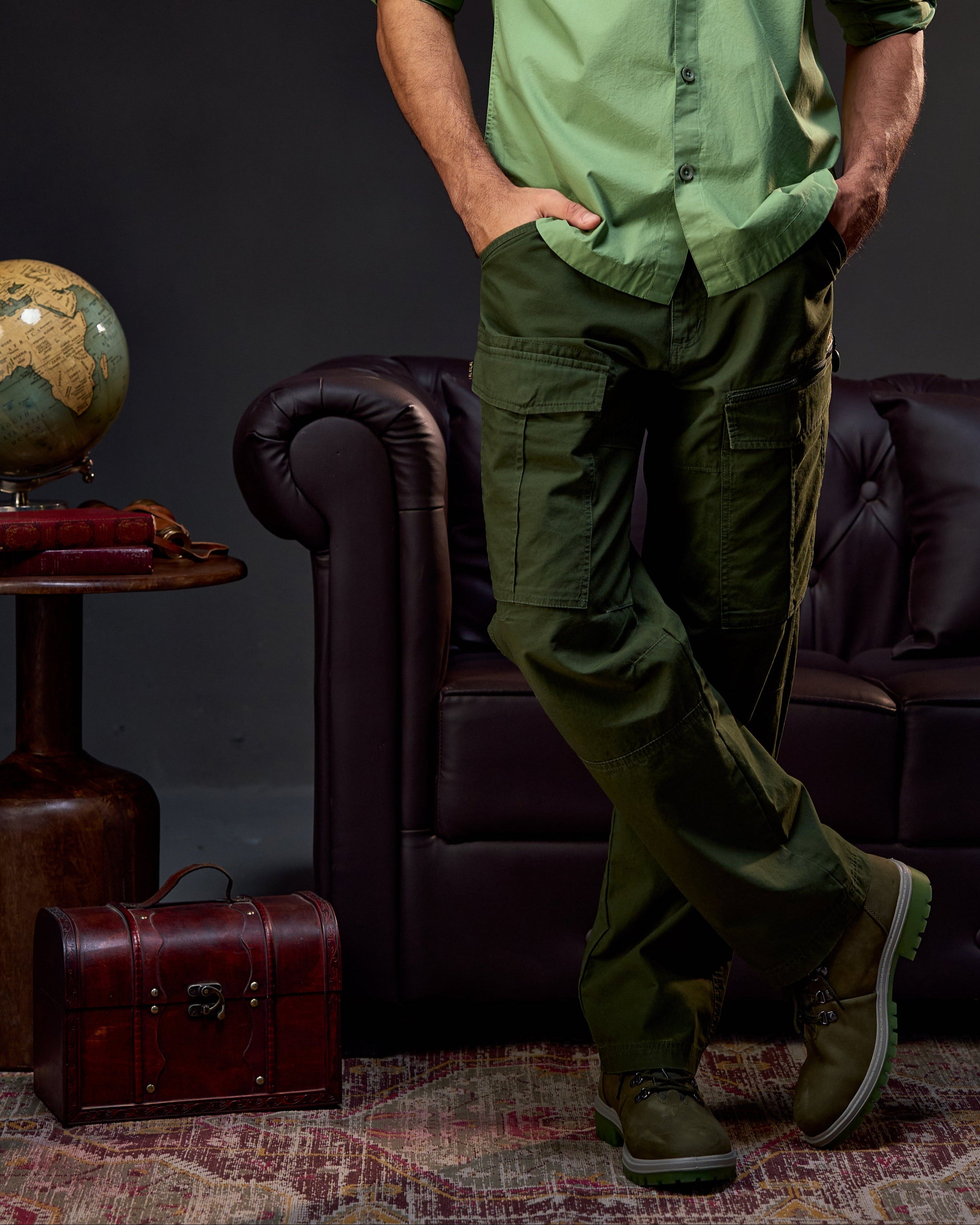 The Explorer Utility - Men's Cargo Pants in Kombu Green