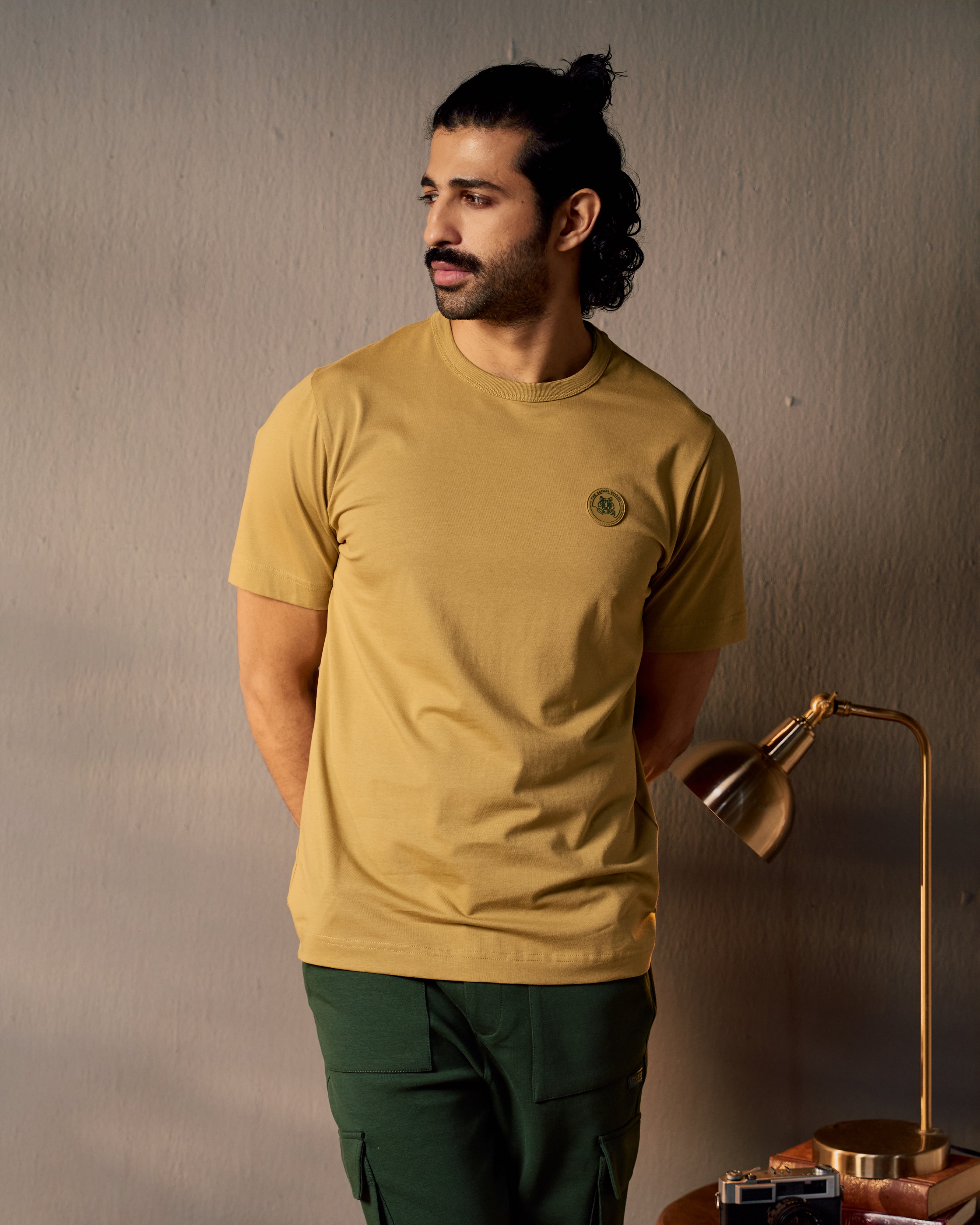 Tiger Crest - Men's Safari Tee in Jungle Khaki