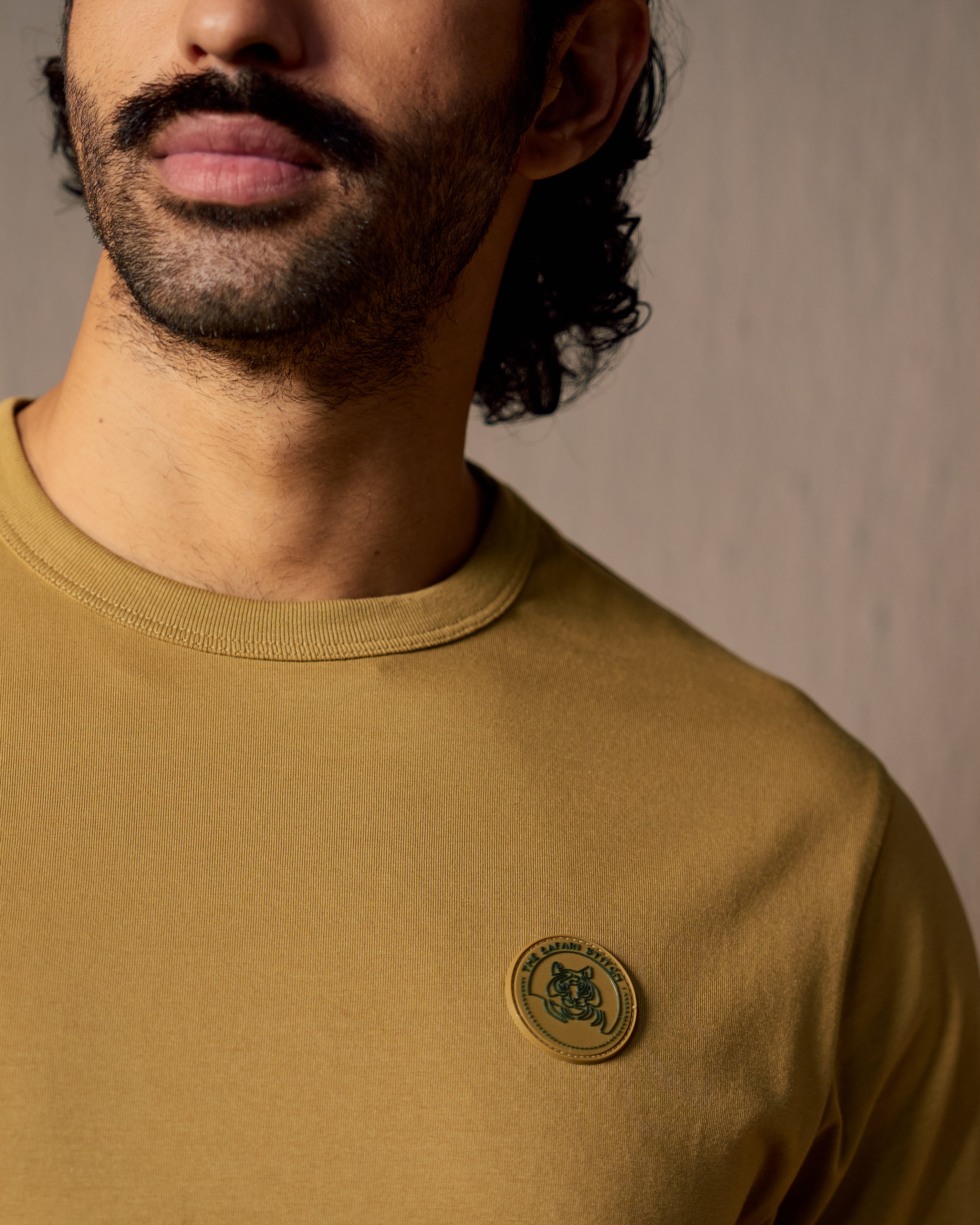 Tiger Crest - Men's Safari Tee in Jungle Khaki