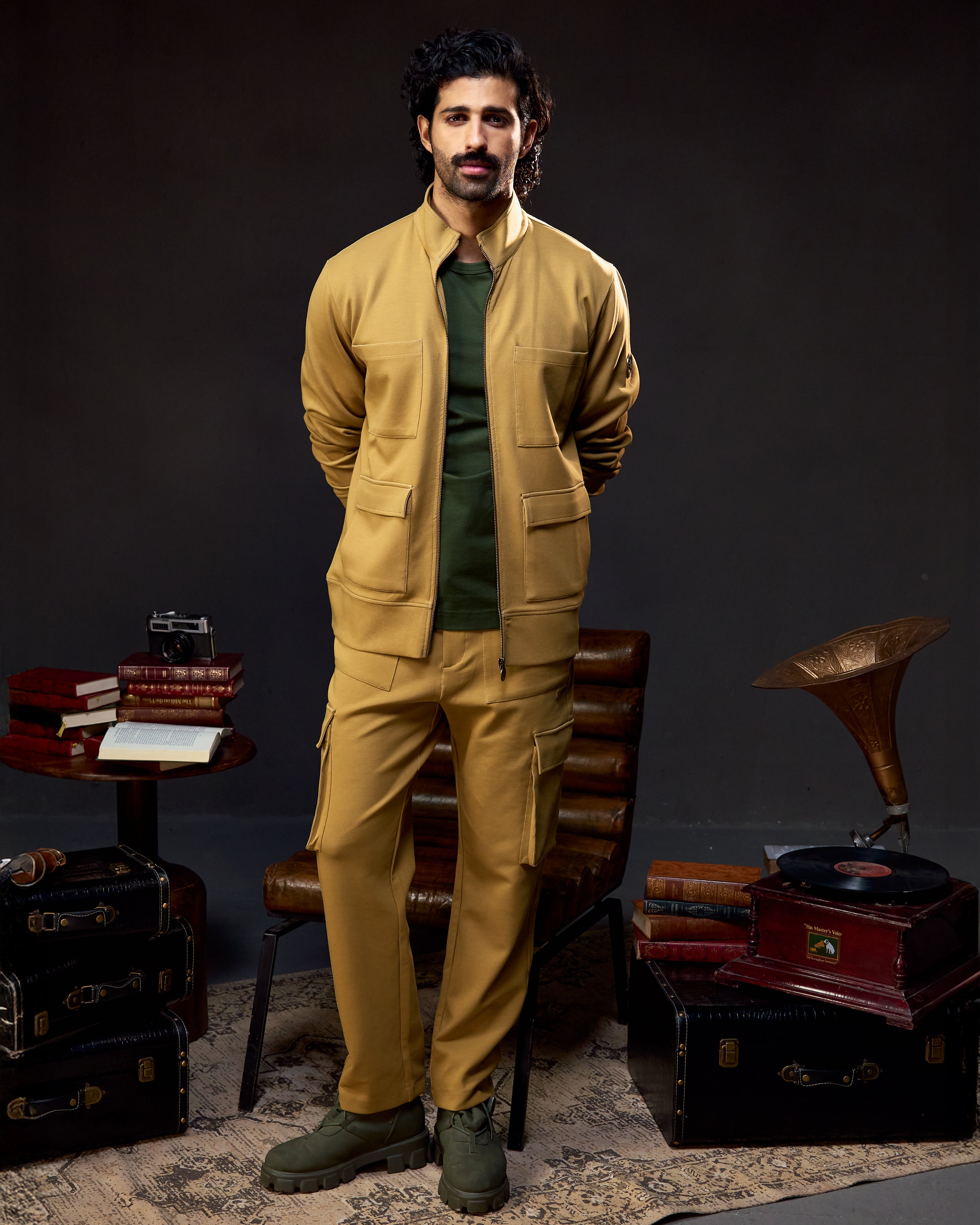 Forest Trail Utility - Men's Coord Set in Jungle Khaki