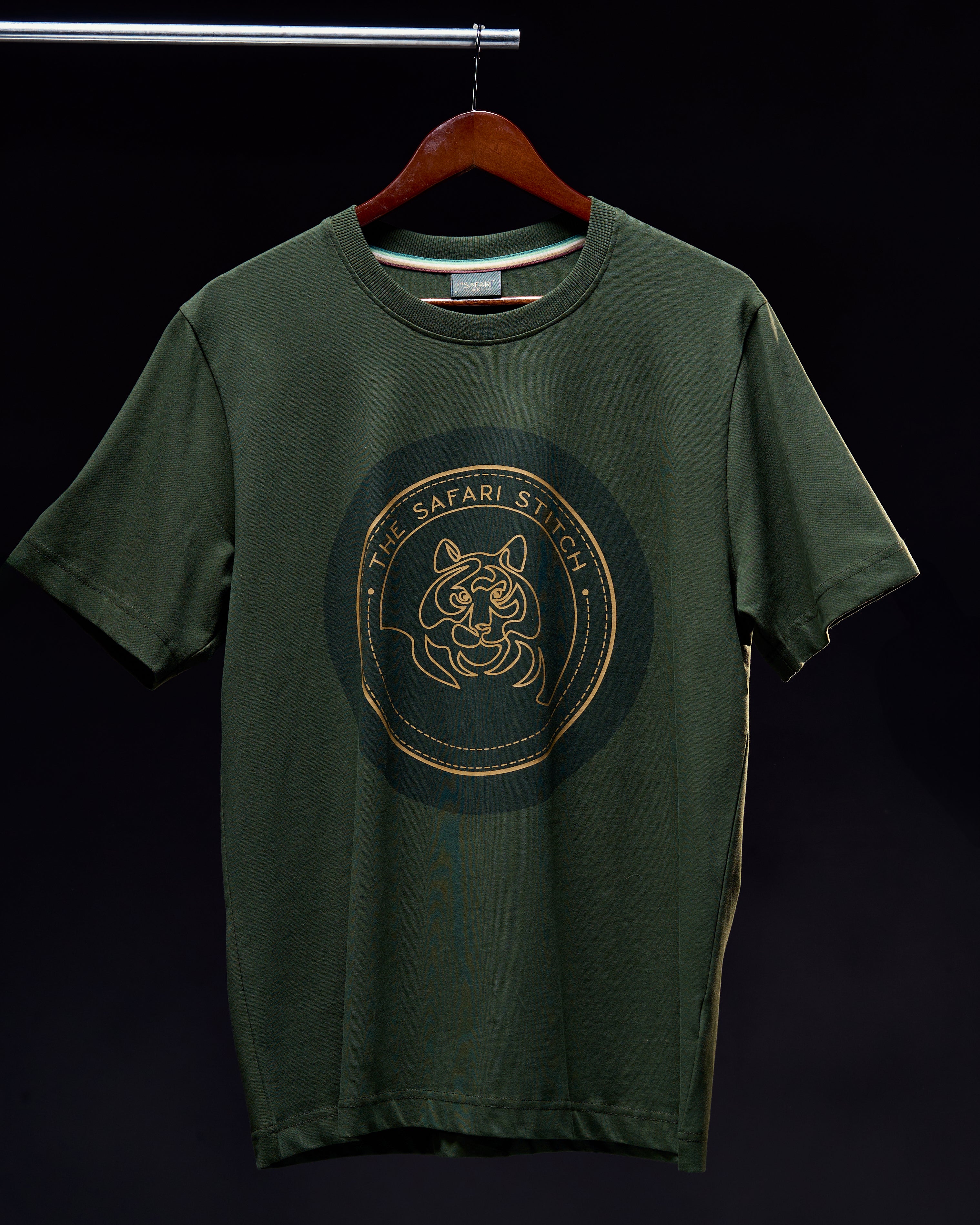 Graphic Tiger - Men's Safari Tee in Kombu Green