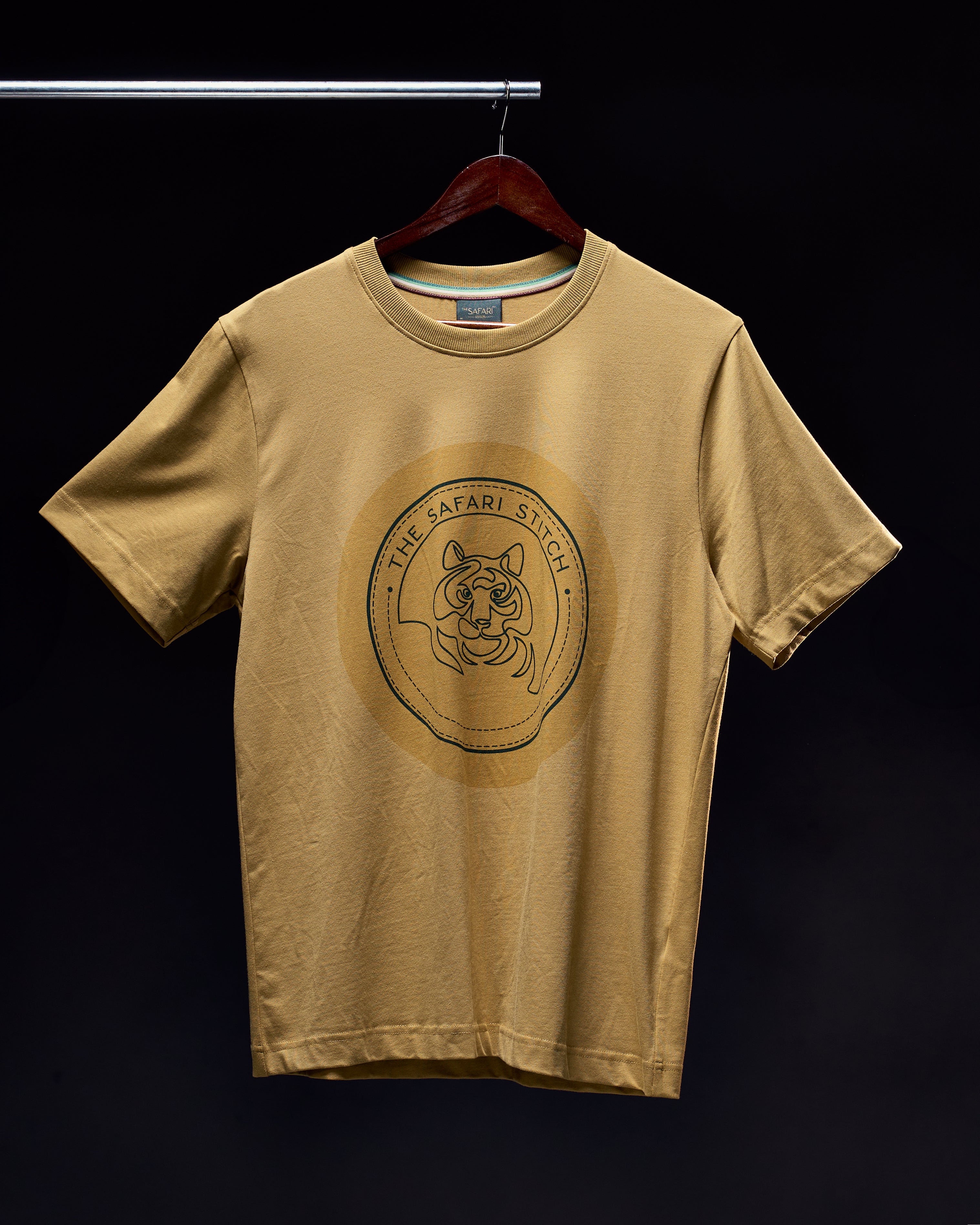 Graphic Tiger  - Men's Safari Tee in Jungle Khaki