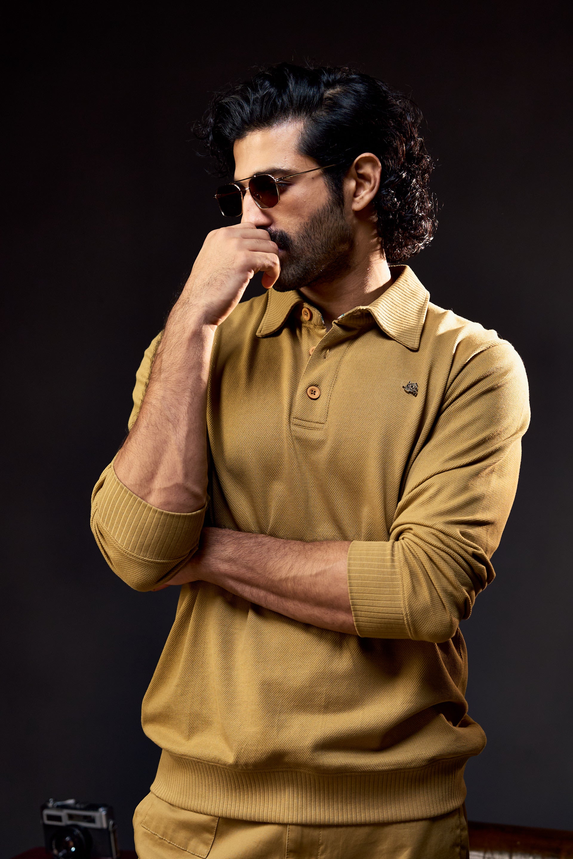 All Season Ranger -  Full sleeves Men's Polo in Jungle Khaki