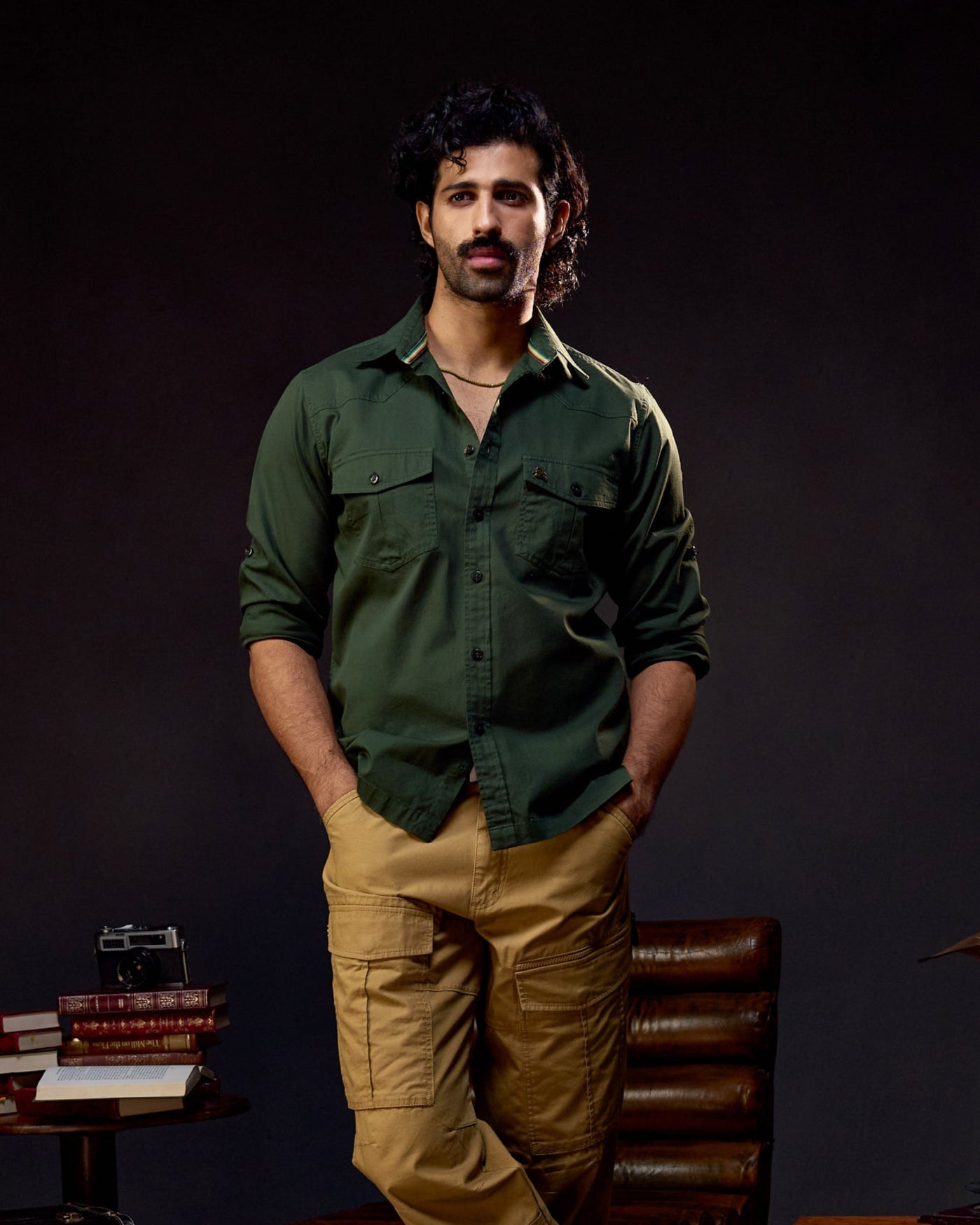 Panthera Core - Men's Safari Shirt in Kombu Green