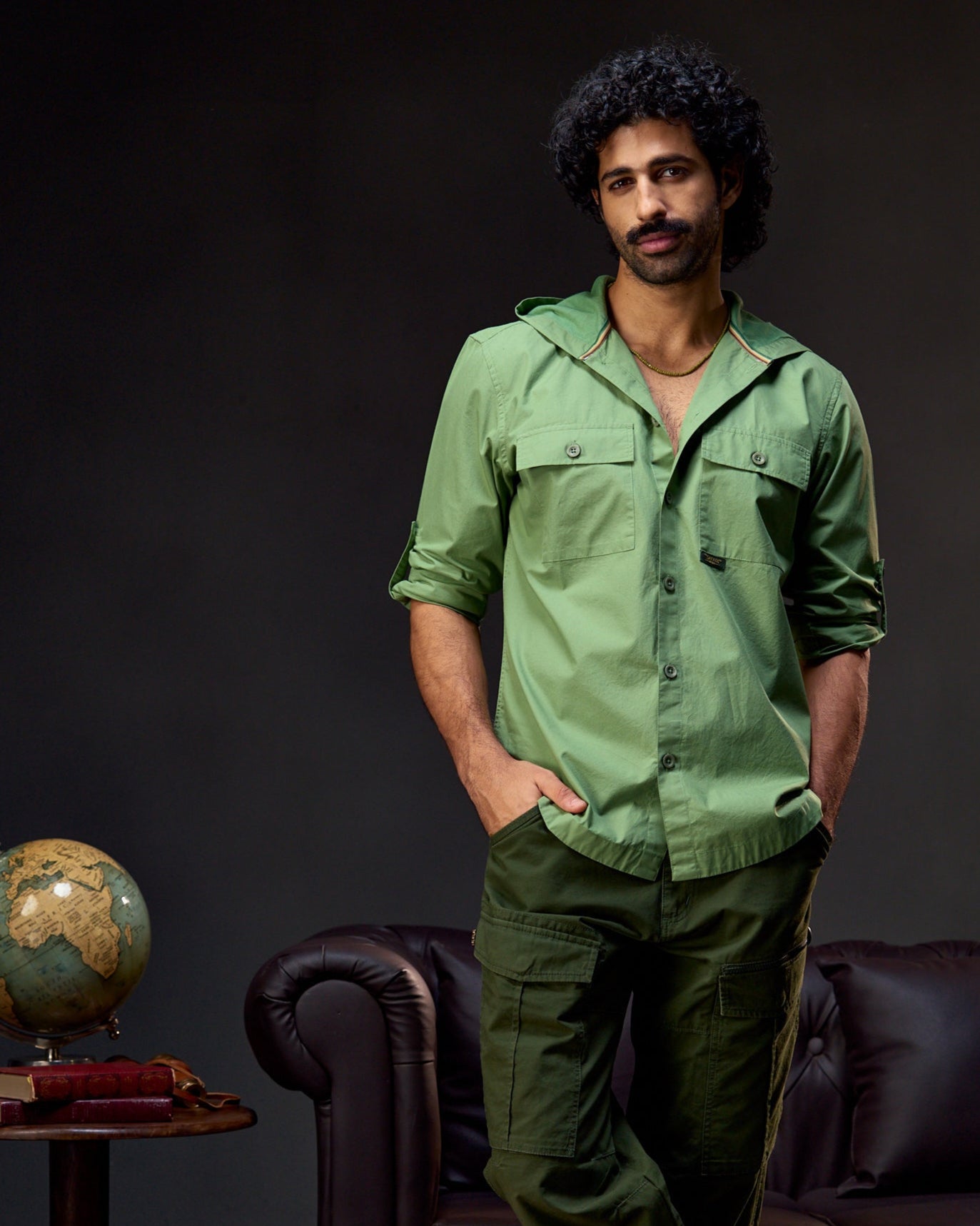 Panthera Shade - Men's Safari Overshirt in Sal Green