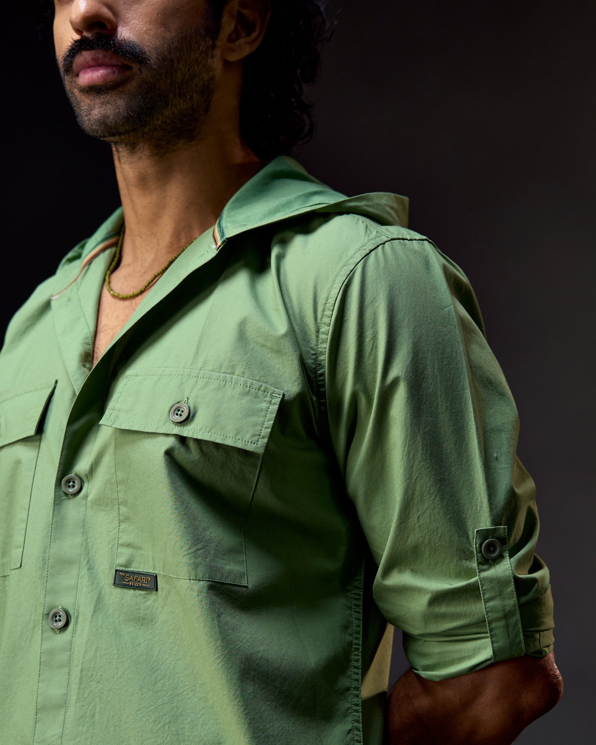 Panthera Shade - Men's Safari Overshirt in Sal Green