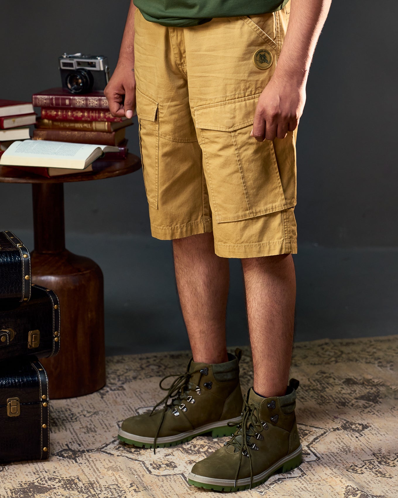 The Explorer Utility - Men's Cargo Shorts in Jungle Khaki