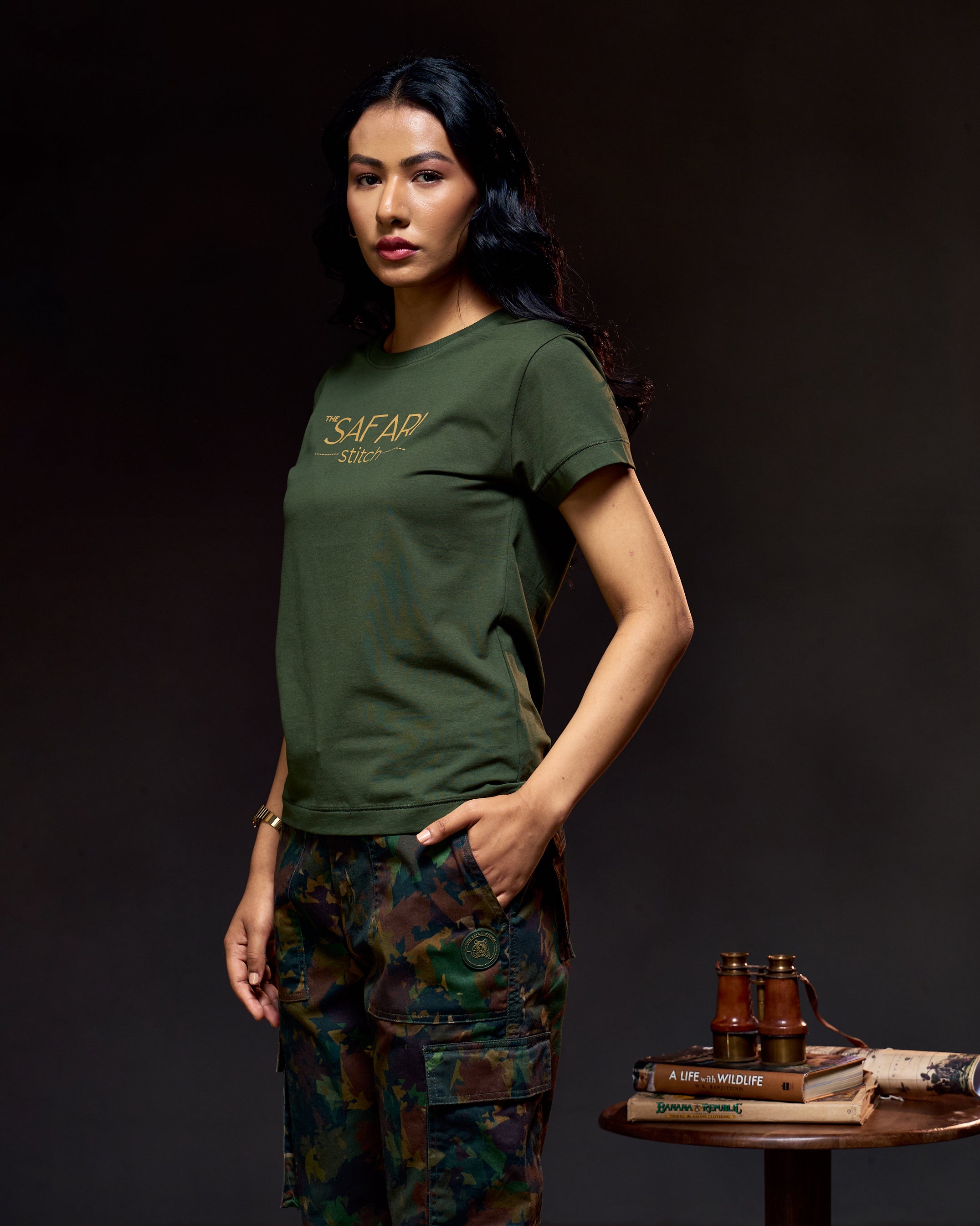 The Safari Mark One - Women's Tee in Kombu Green