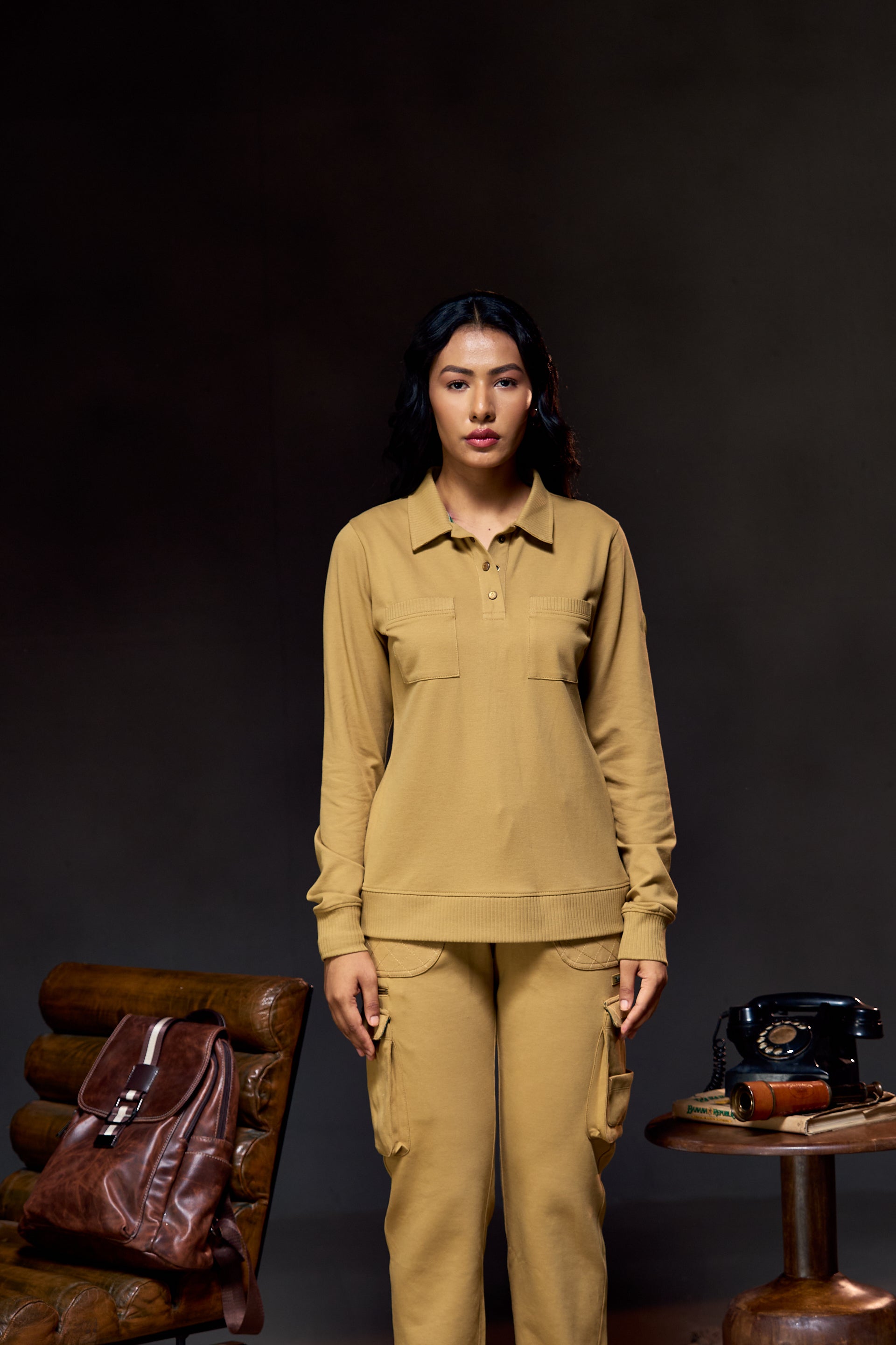 All Season Ranger - Full Sleeves Women's Polo in Jungle Khaki