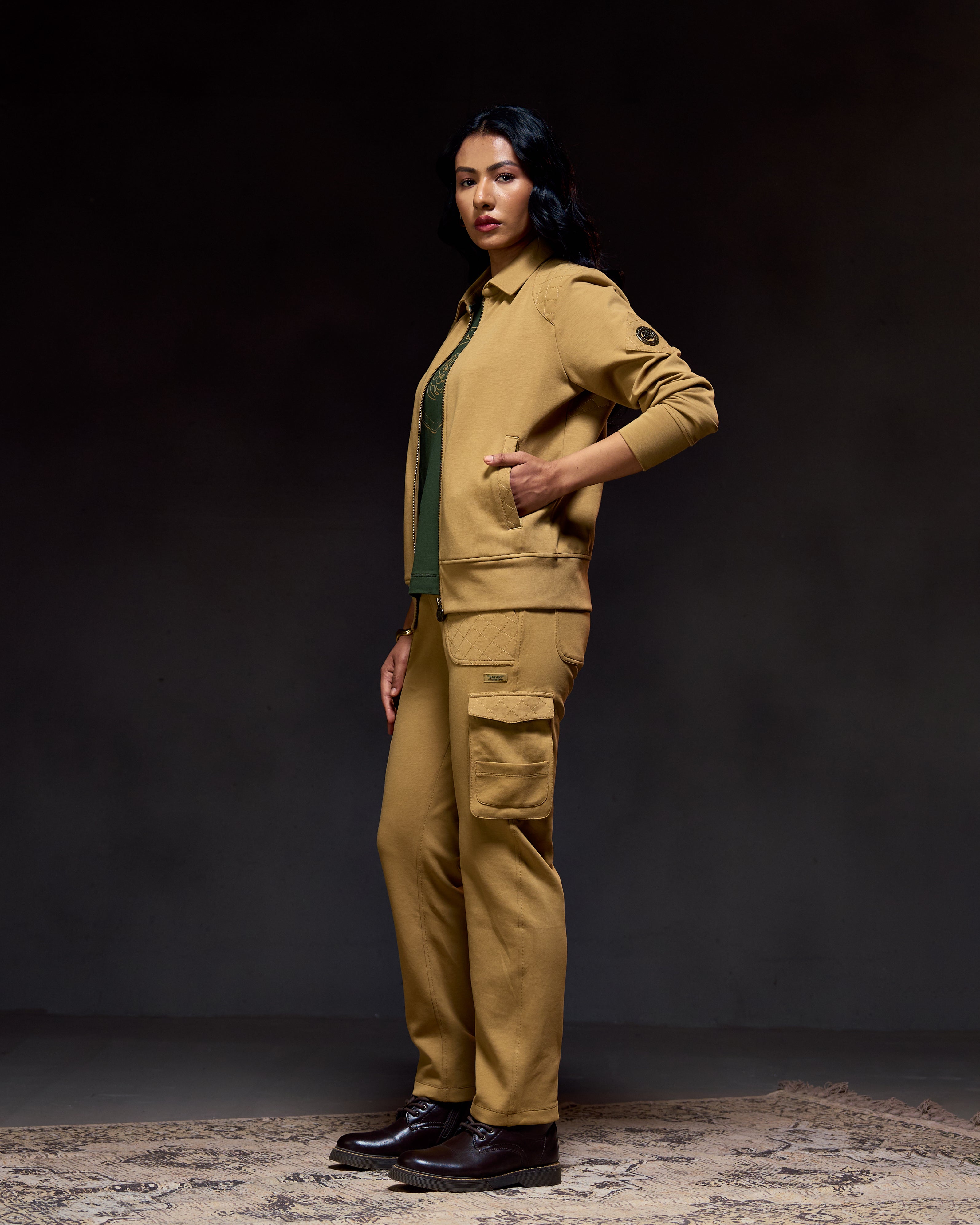 Nature Trail Quilted - Women's Coord Set in Jungle Khaki