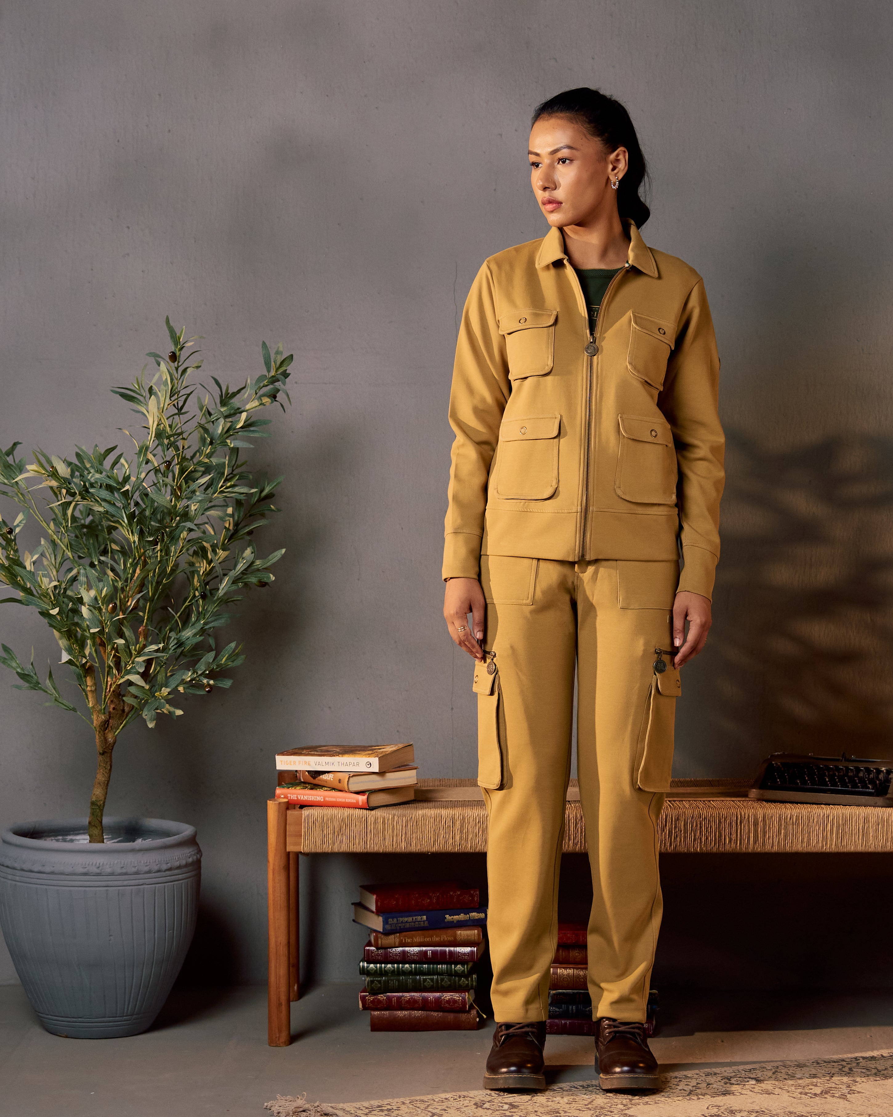 Nature Trail Utility - Women's Coord Set in Jungle Khaki