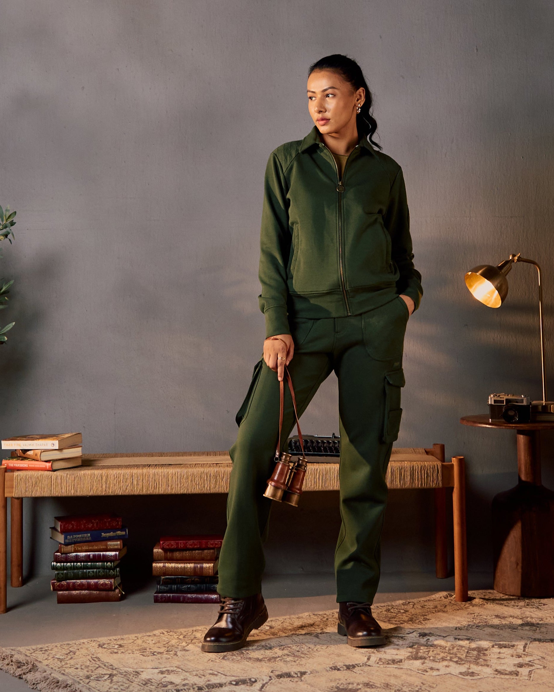 Nature Trail Quilted - Women's Coord Set in Kombu Green