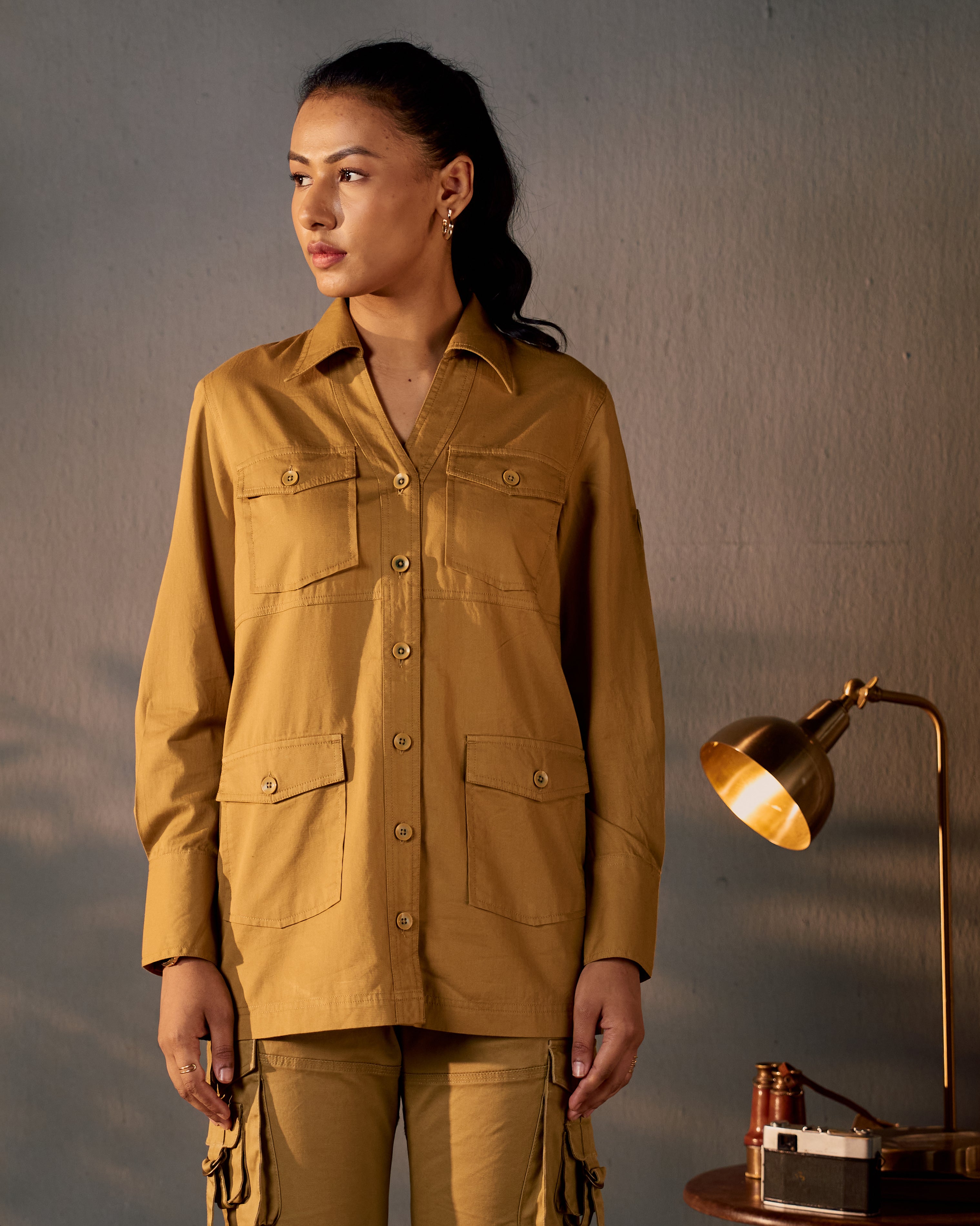 Panthera - Women's Shacket in Jungle Khaki