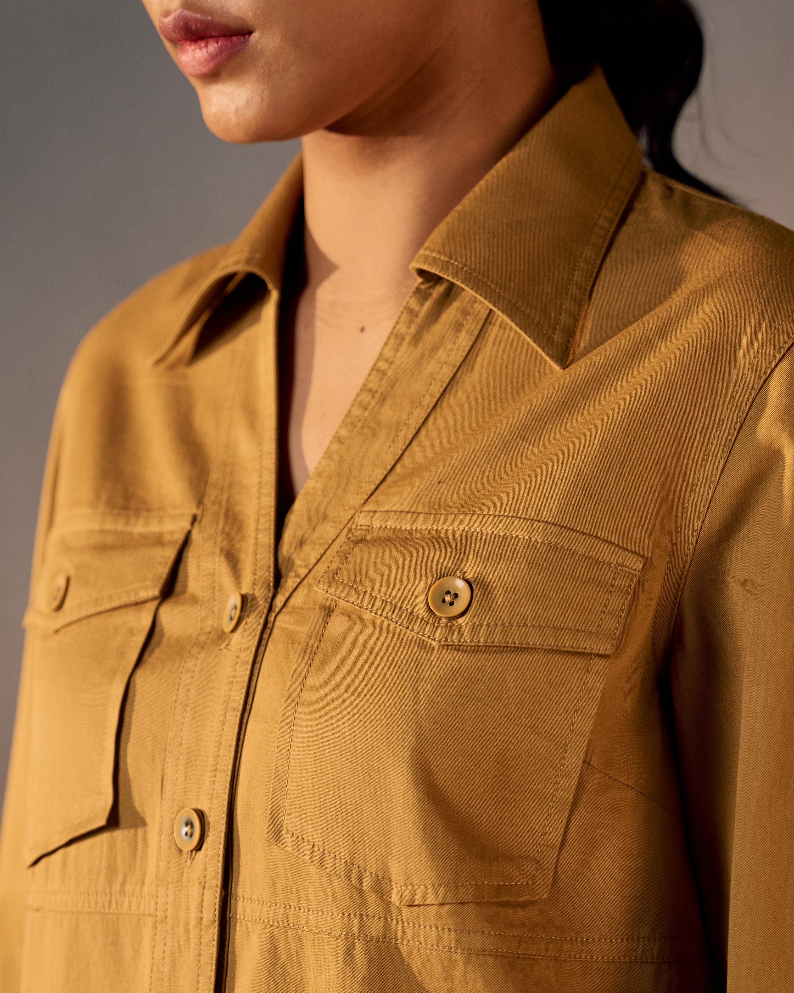 Panthera - Women's Shacket in Jungle Khaki
