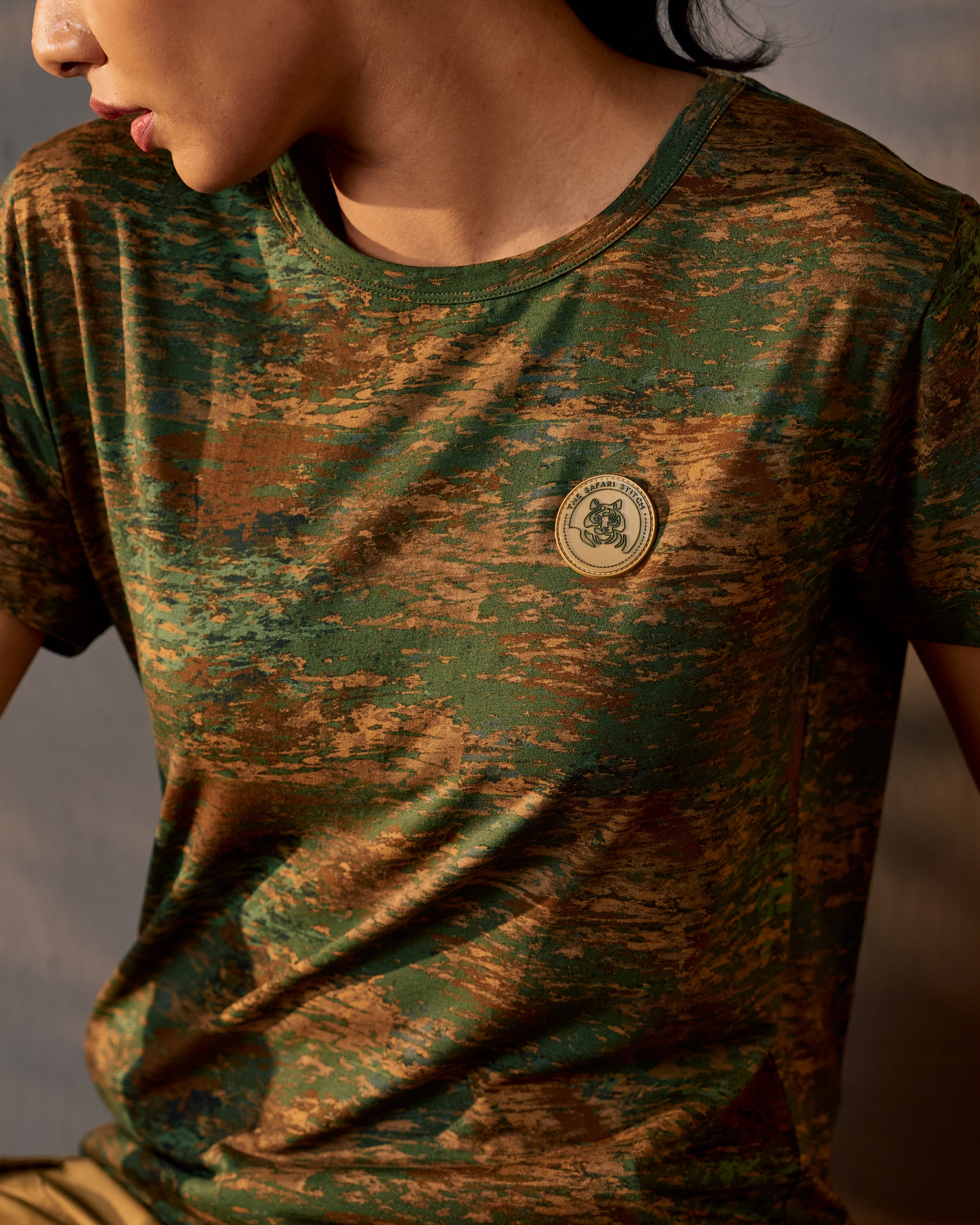 Tiger Track - Women's Safari Tee in Camo