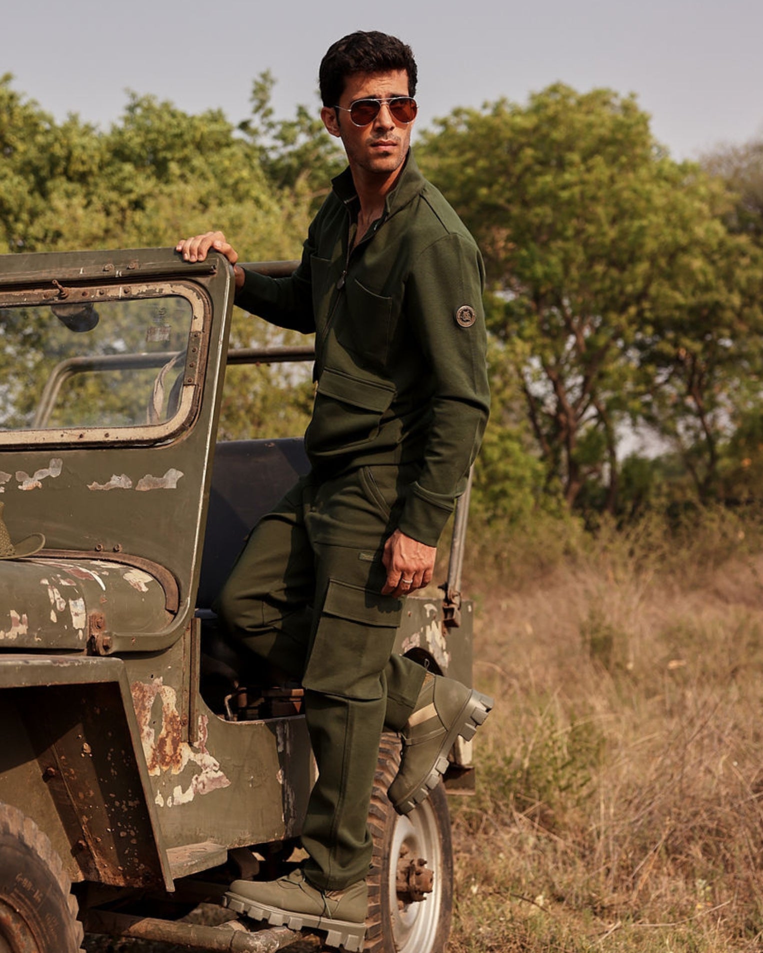 Forest Trail Utility - Men's Coord Set in Kombu Green