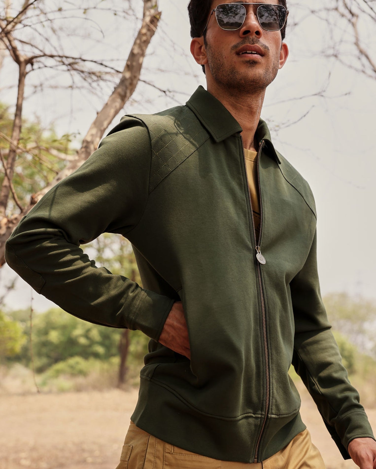 Forest Trail Quilted - Men's Zipper in Kombu Green